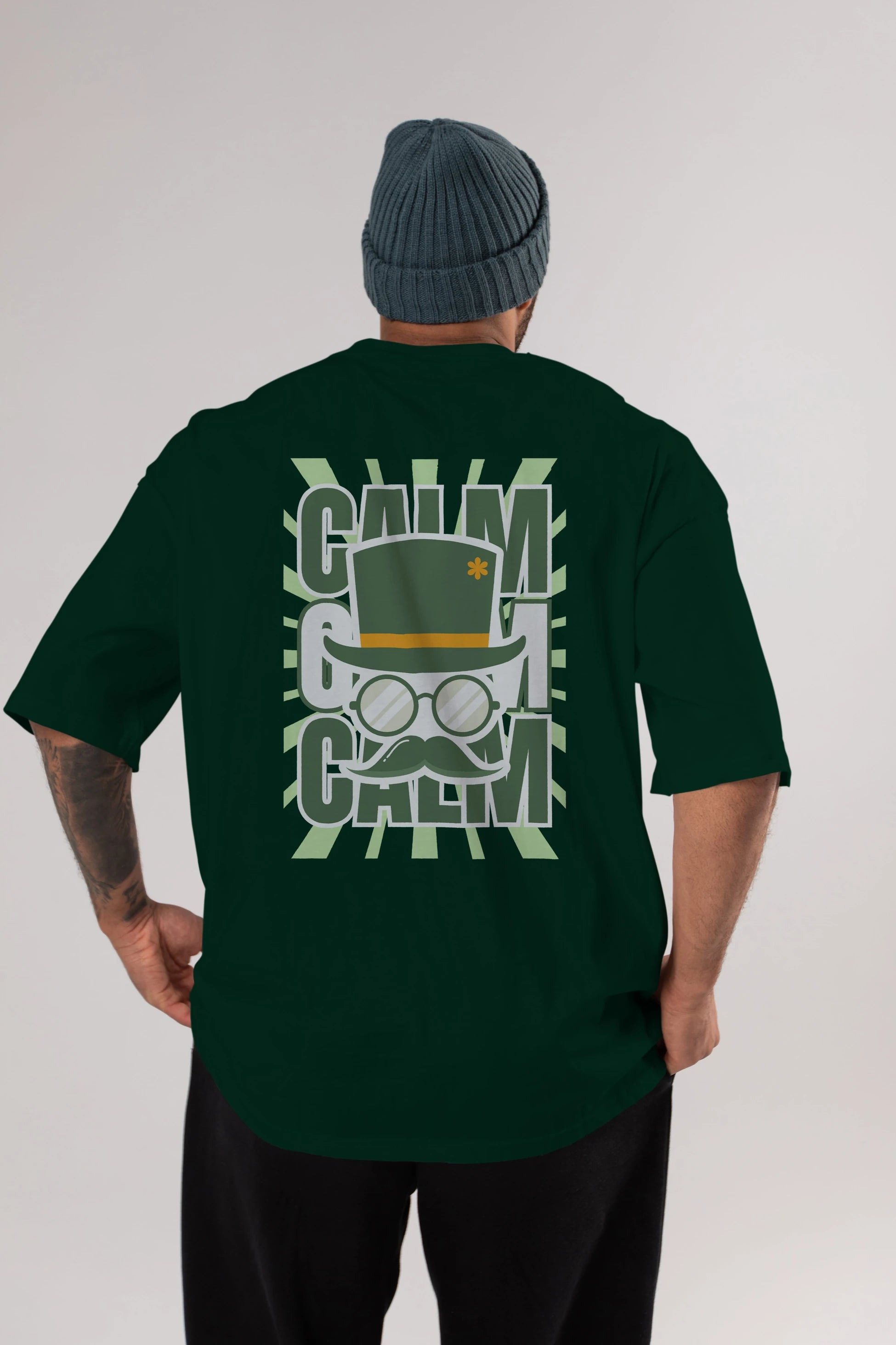 Calm Yazılı Arka Baskılı Oversize t-shirt Erkek Kadın Unisex