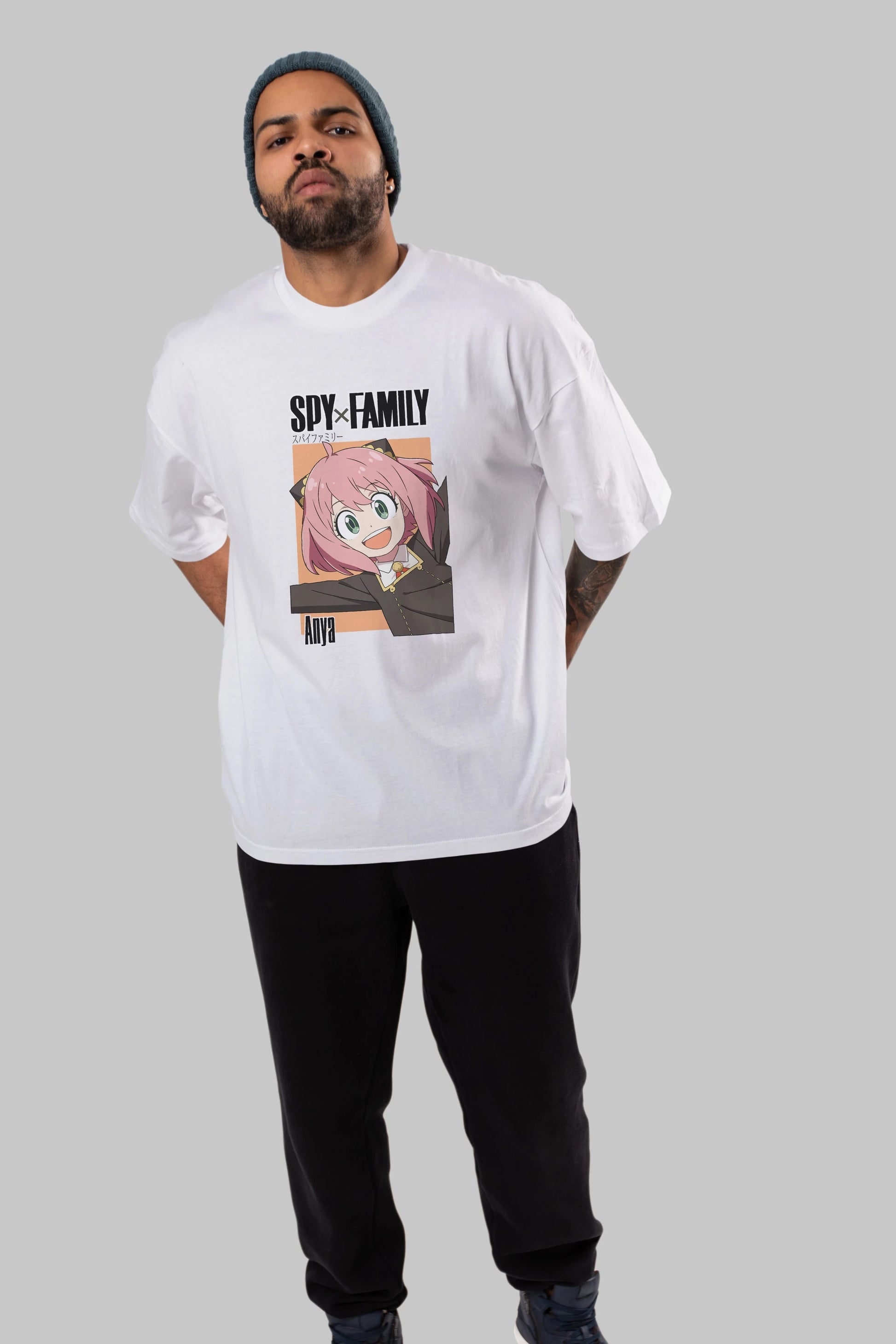 SPY X FAMILY Anya Anime Ön Baskılı Oversize t-shirt %100 pamuk Erkek Kadın Unisex