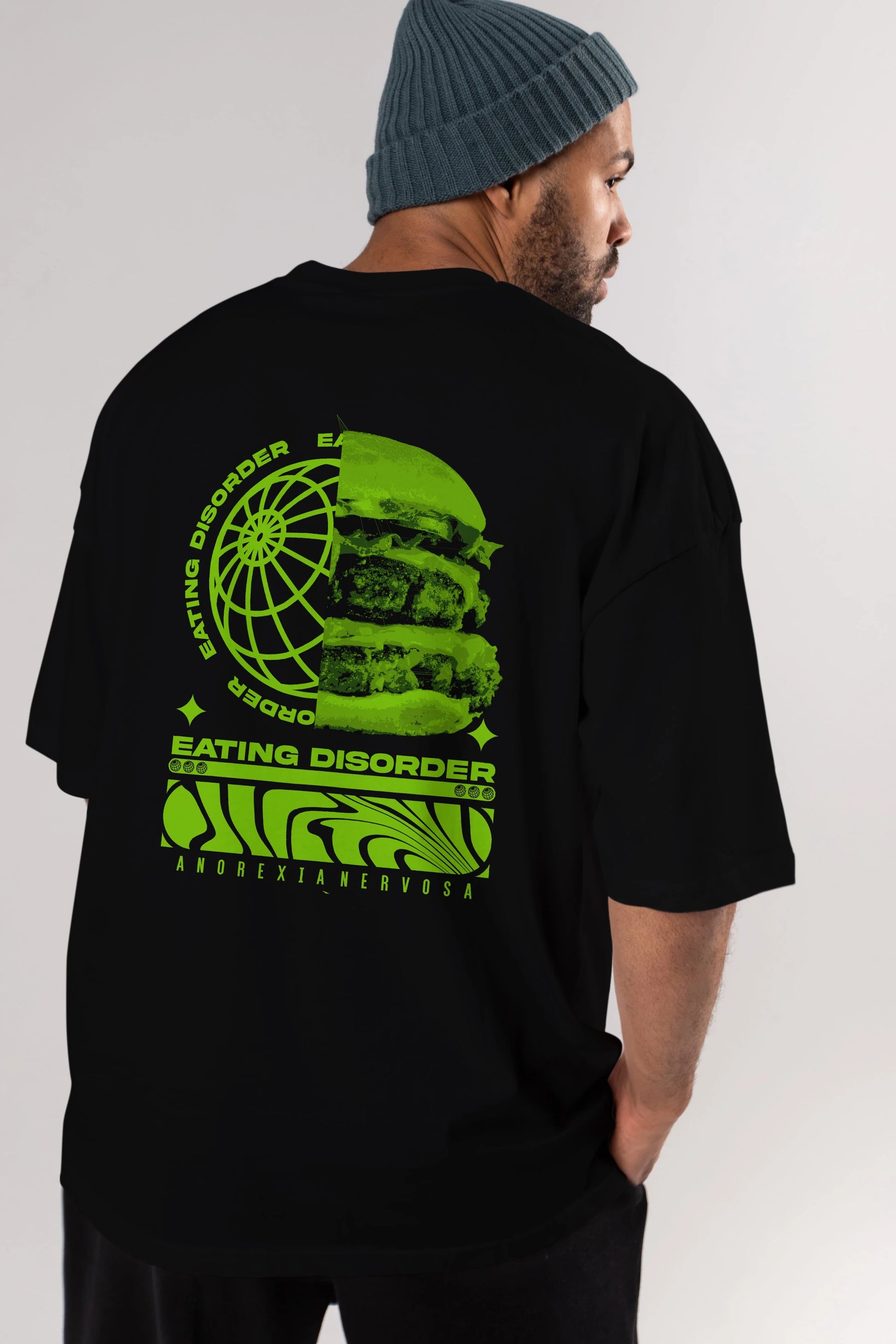 Eating Disorder Arka Baskılı Oversize t-shirt Erkek Kadın Unisex