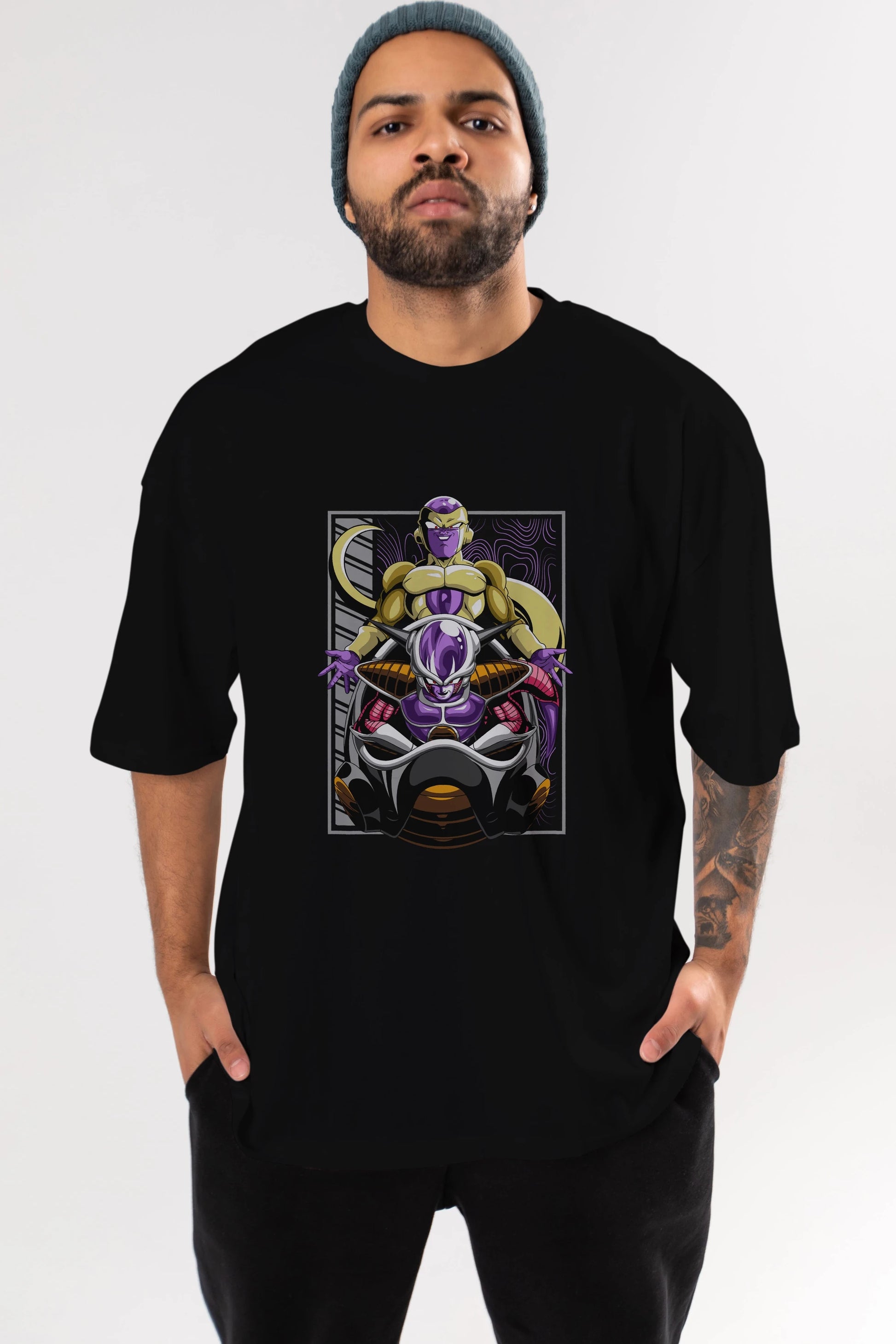 DragonBall Freezer Anime Ön Baskılı Oversize t-shirt %100 pamuk Erkek Kadın Unisex