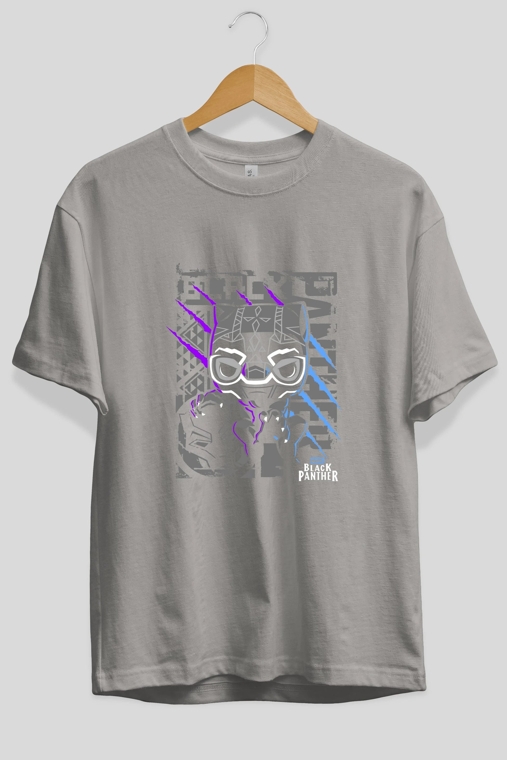 Black Panther Ön Baskılı Oversize t-shirt Erkek Kadın Unisex %100 Pamuk Bisiklet Yaka tişort