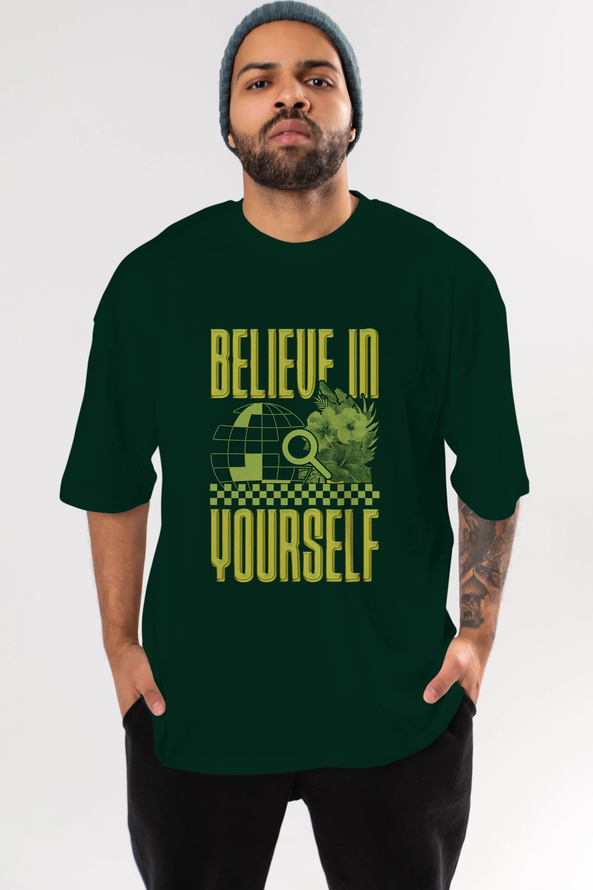 Believe in yourself Ön Baskılı Oversize t-shirt Erkek Kadın Unisex