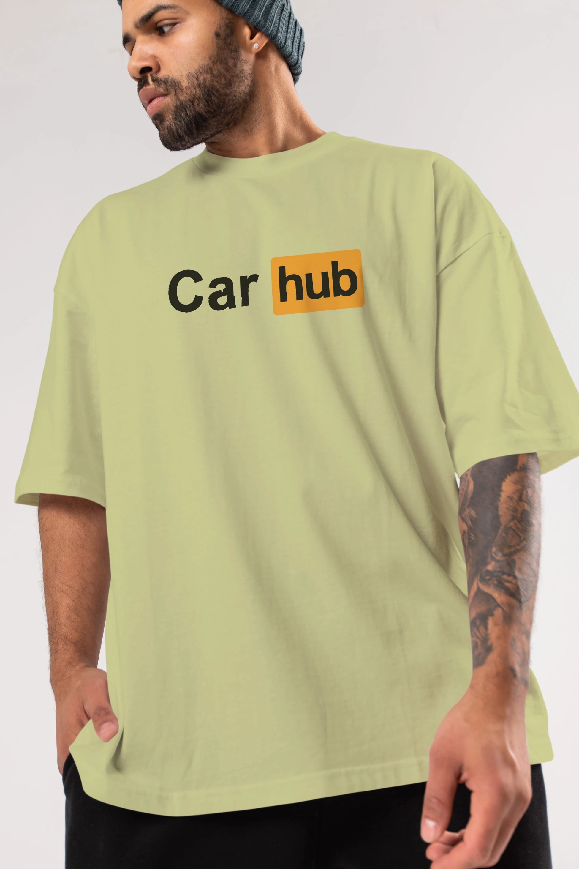 Car Hub Ön Baskılı Oversize t-shirt %100 pamuk Erkek Kadın Unisex