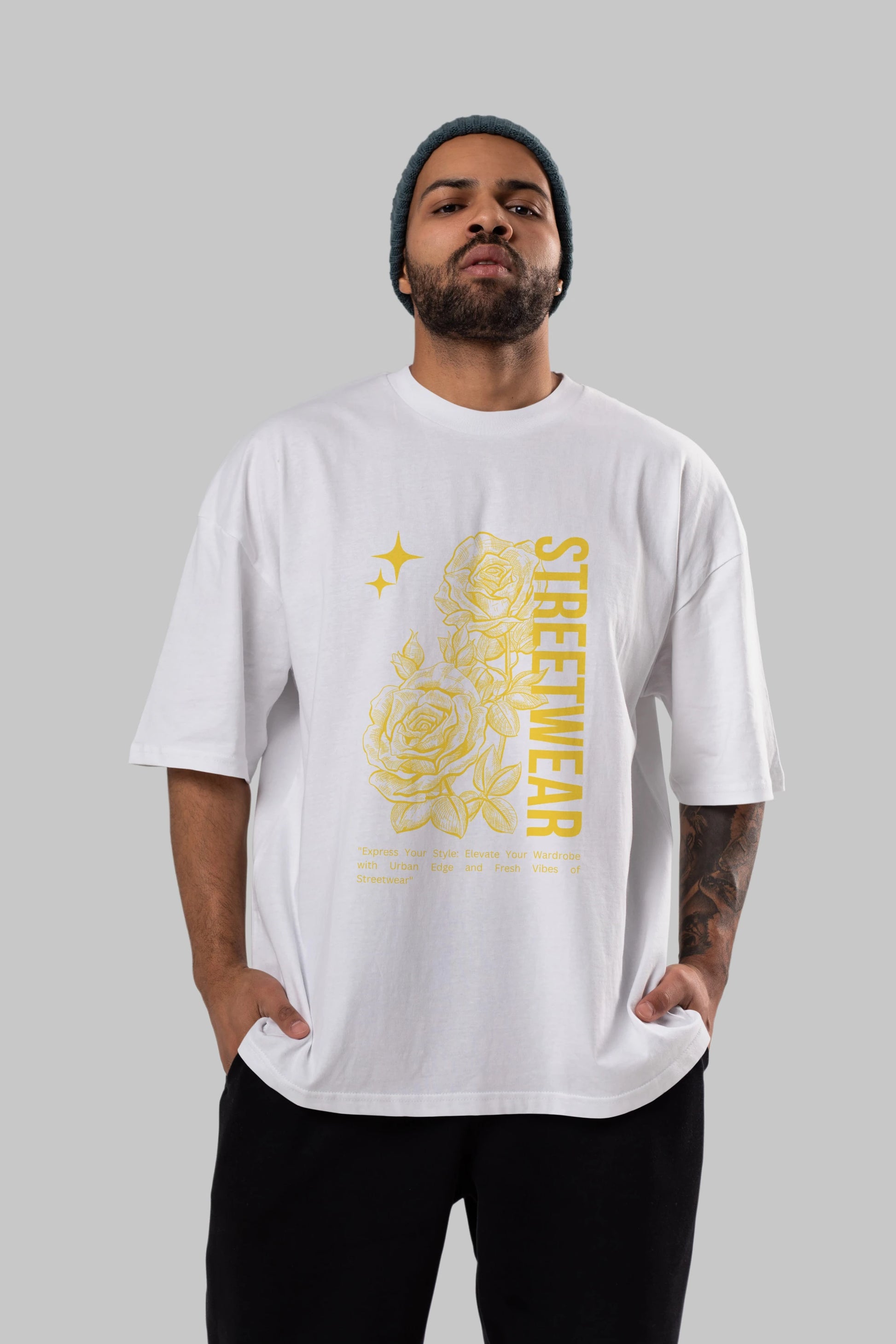 Minimalist Streetwear Ön Baskılı Oversize t-shirt Erkek Kadın Unisex
