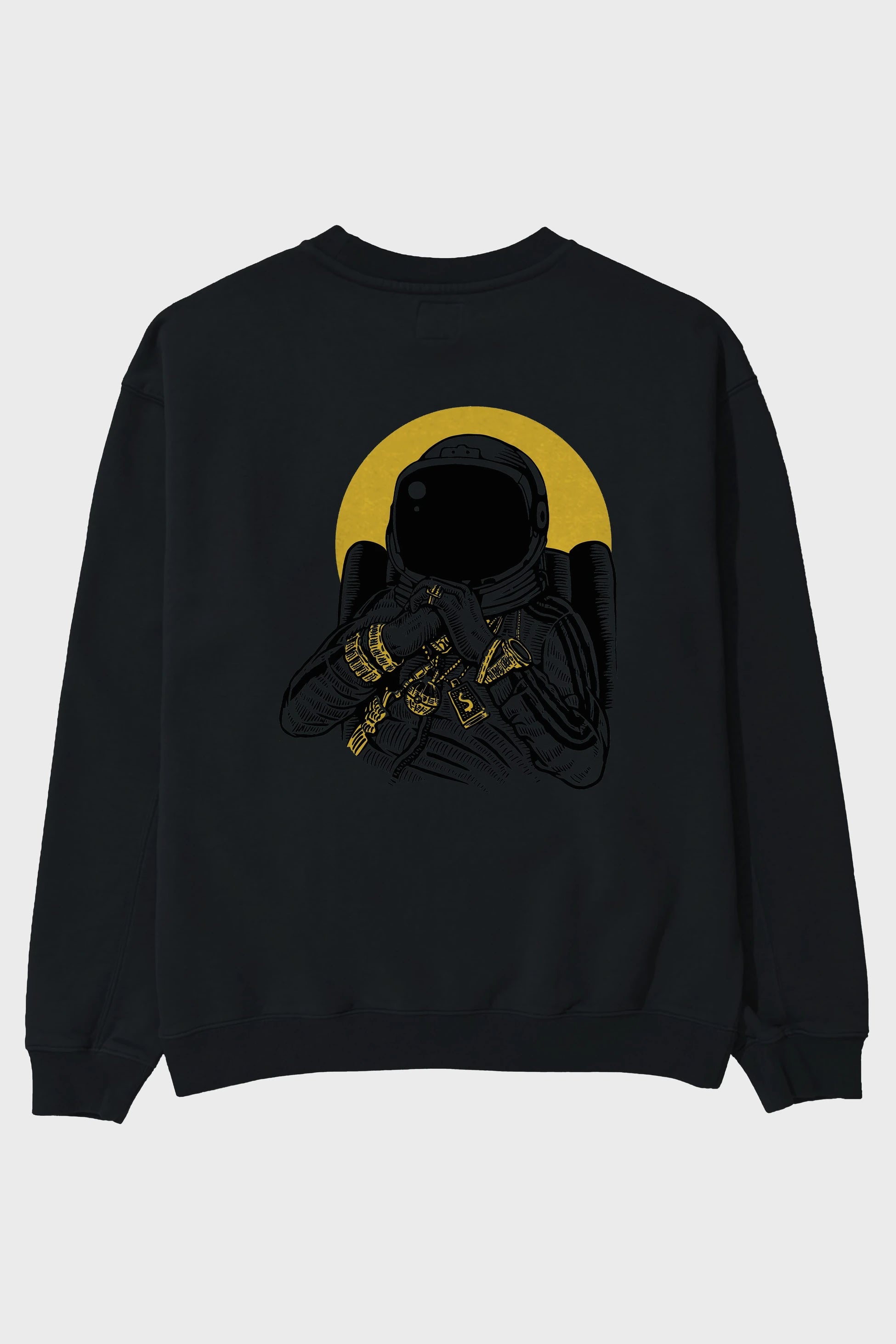 Space Dee Jay Arka Baskılı Oversize Sweatshirt Erkek Kadın Unisex