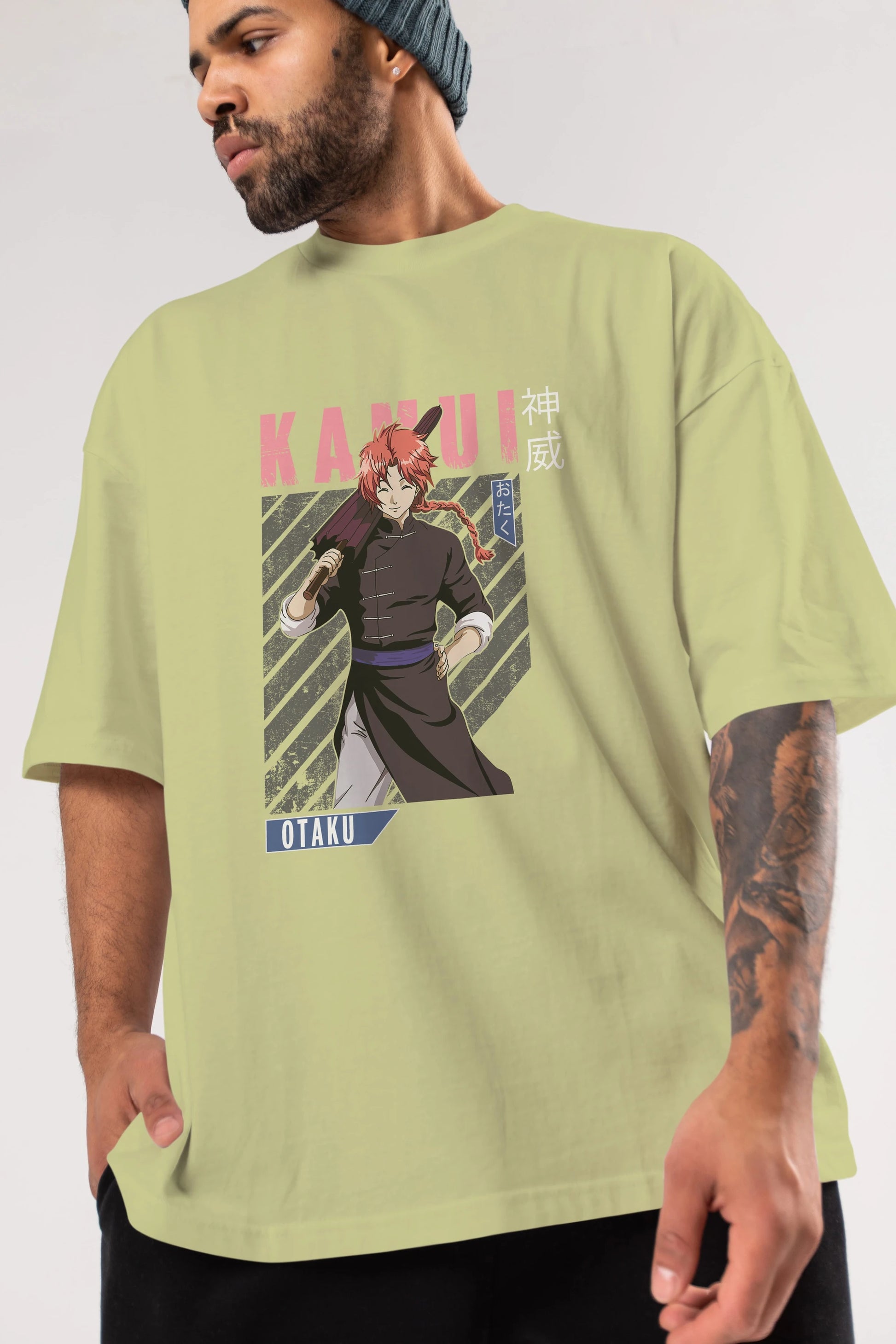 Kamui GINTAMA 1 Anime Ön Baskılı Oversize t-shirt %100 pamuk Erkek Kadın Unisex