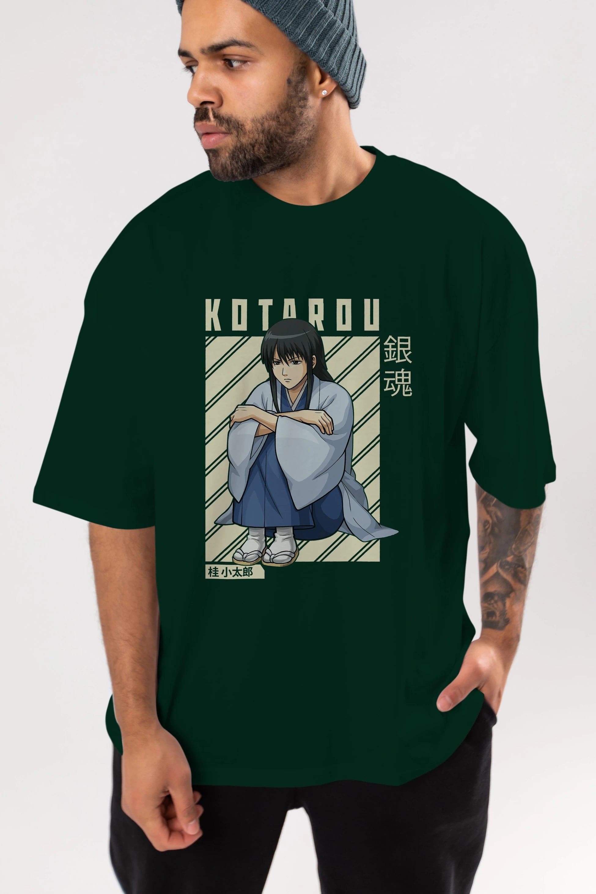 Kotarou Katsura GINTAMA Anime Ön Baskılı Oversize t-shirt %100 pamuk Erkek Kadın Unisex
