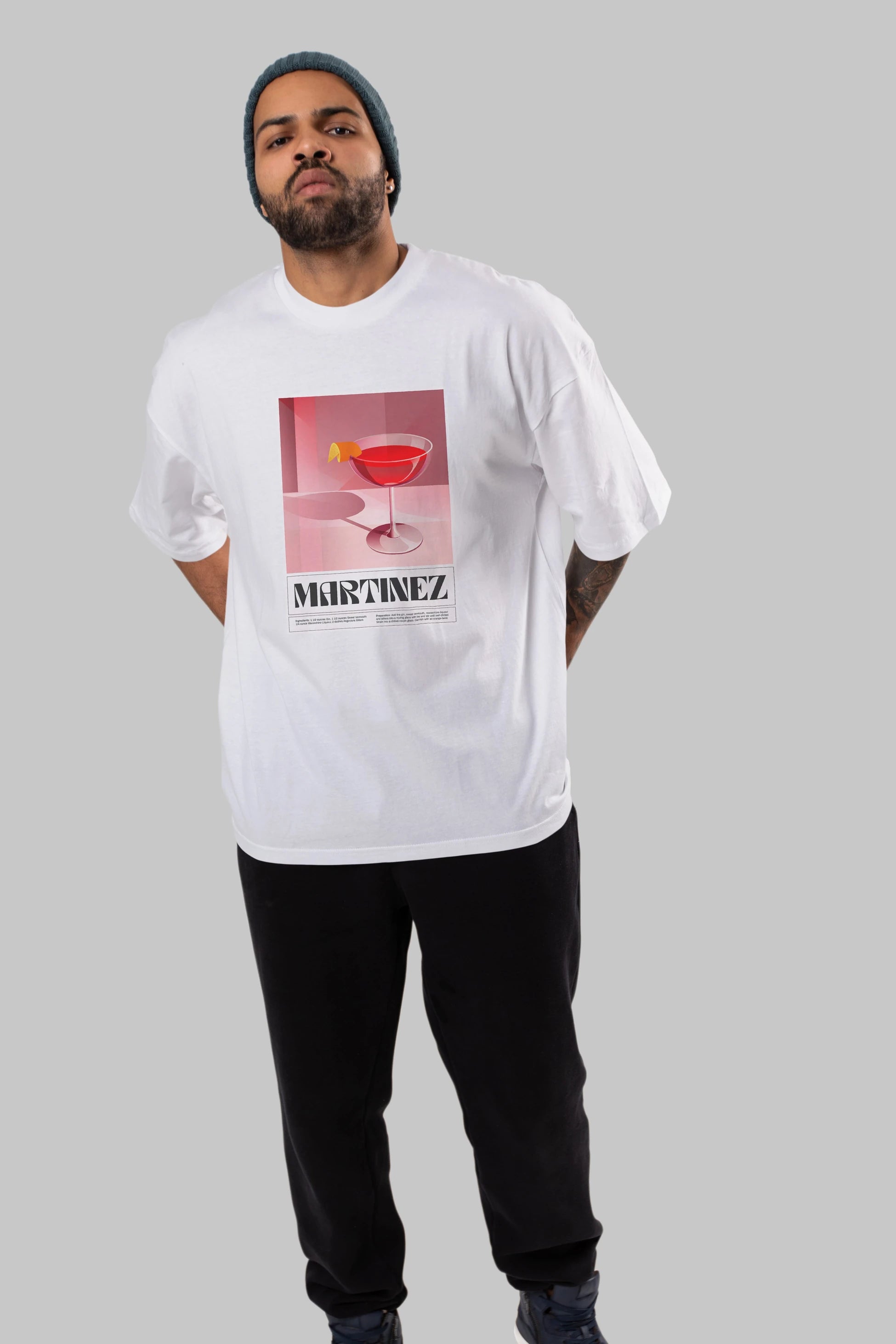 Martinez Ön Baskılı Oversize t-shirt Erkek Kadın Unisex %100 Pamuk Bisiklet Yaka tişort