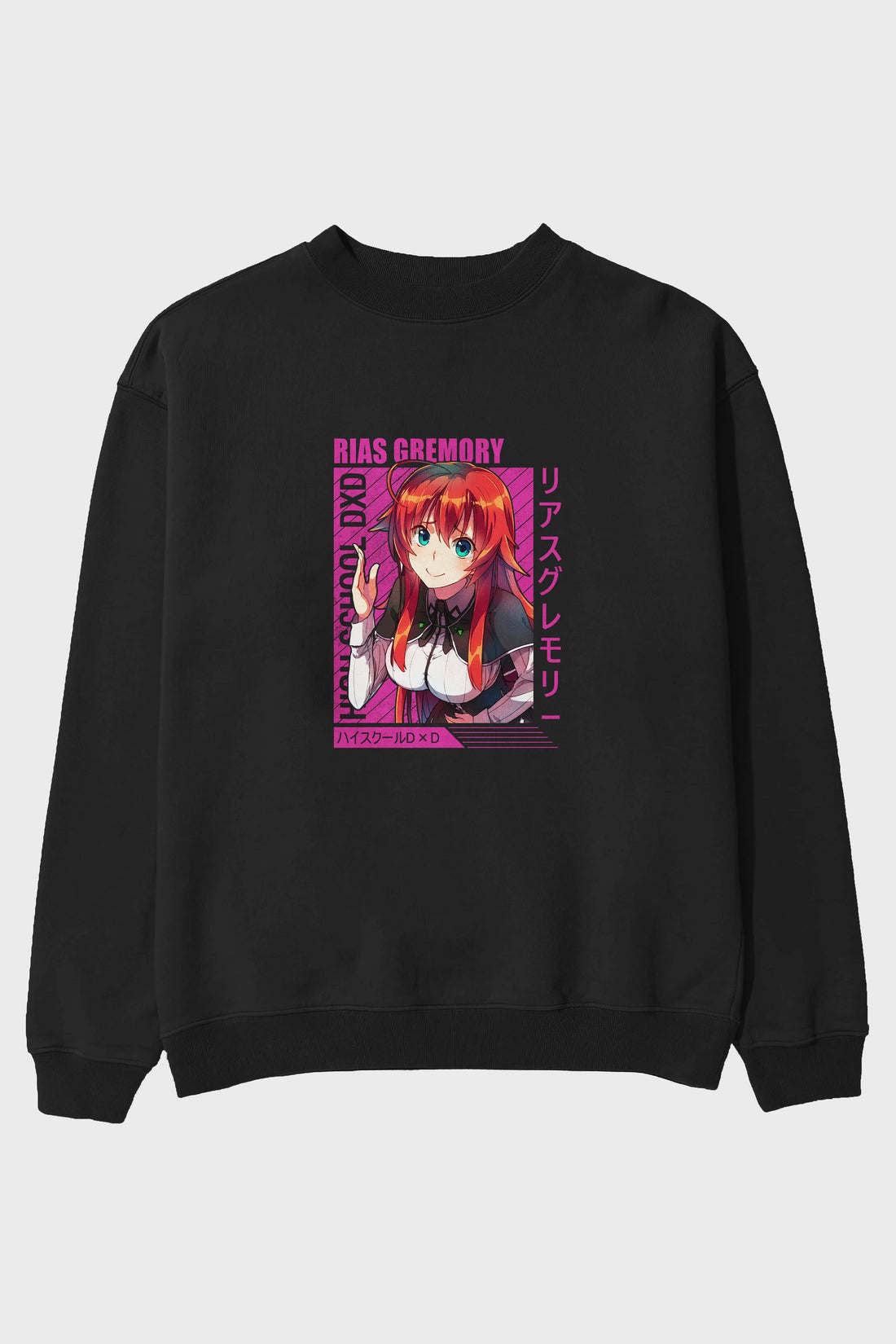 Rias Gremory 10 Anime Ön Baskılı Oversize Sweatshirt Erkek Kadın Unisex