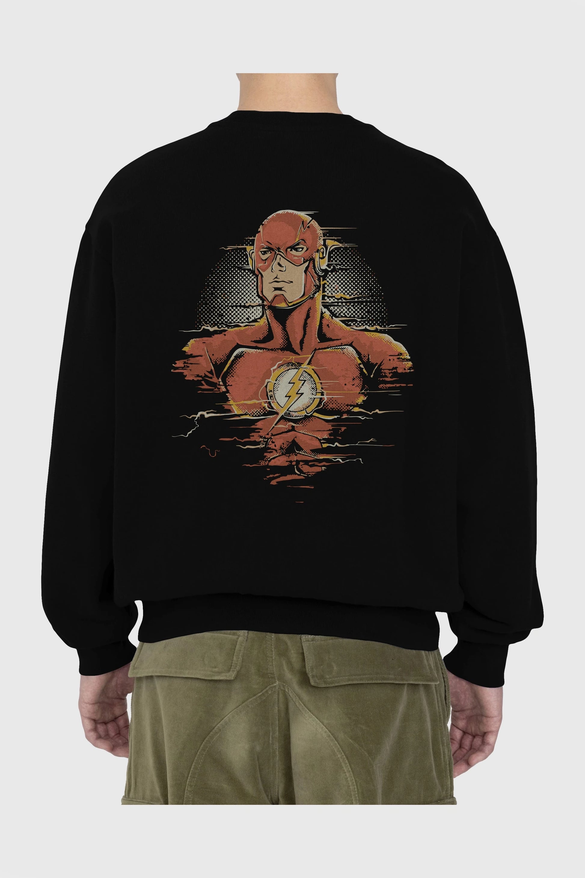 Flash Avengers Arka Baskılı Oversize Sweatshirt Erkek Kadın Unisex