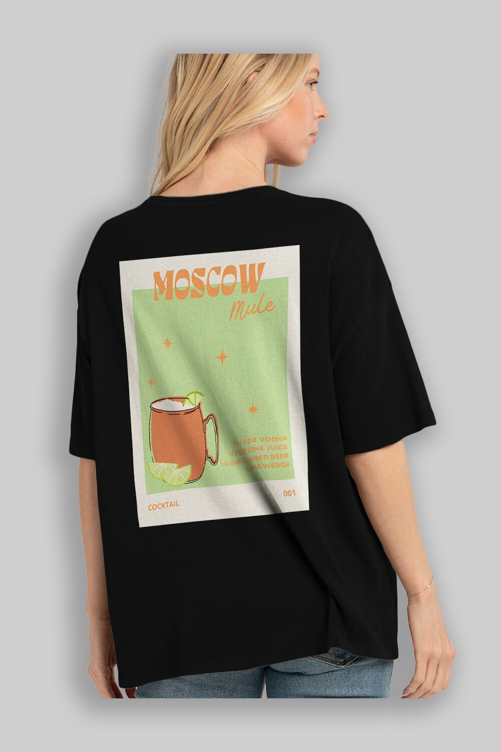 Moscow Mule 2 Arka Baskılı Oversize t-shirt Erkek Kadın Unisex %100 Pamuk Bisiklet Yaka tişort