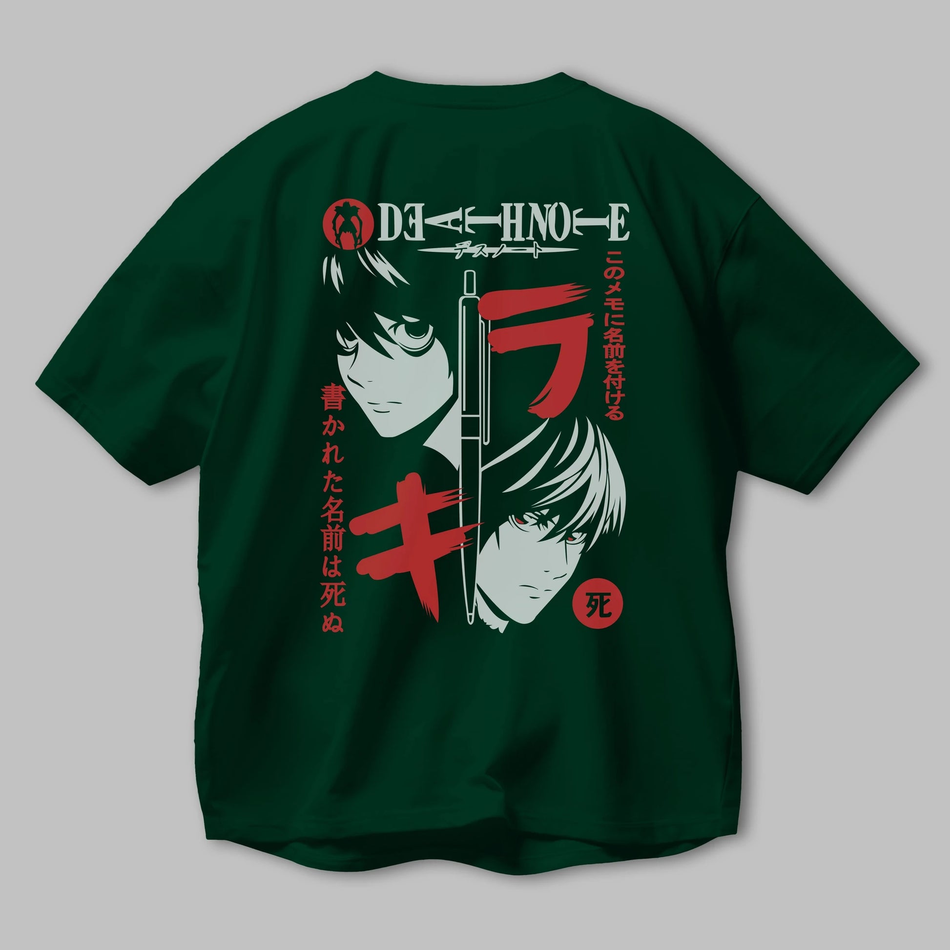 DEATHNOTE L vs KIRA Anime Arka Baskılı Oversize t-shirt Erkek Kadın Unisex