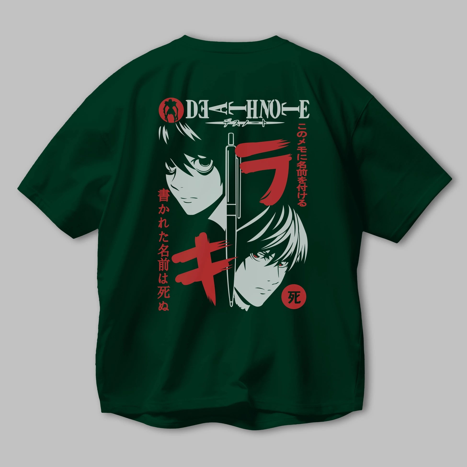 DEATHNOTE L vs KIRA Anime Arka Baskılı Oversize t-shirt Erkek Kadın Unisex