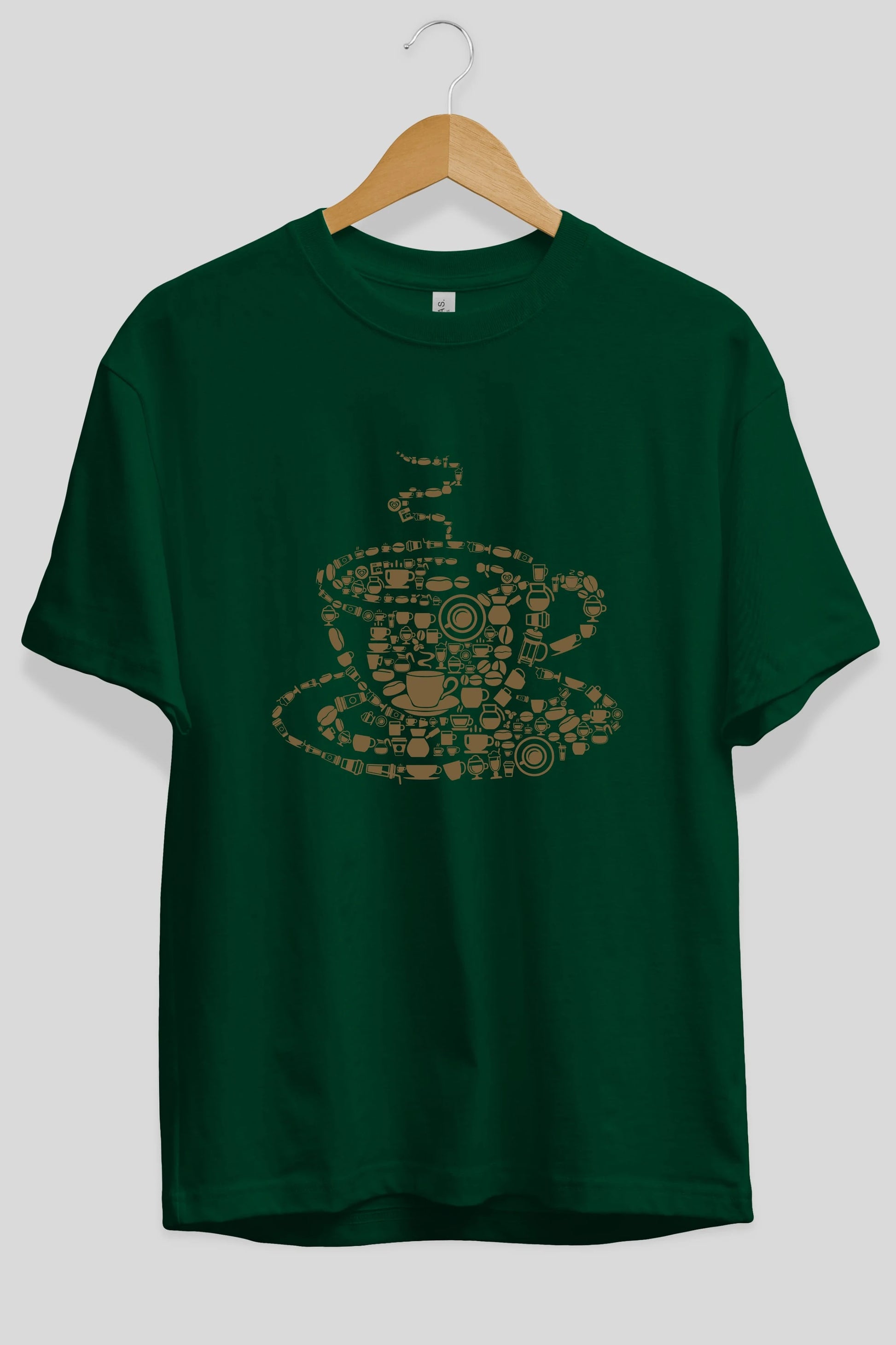 Coffee Ön Baskılı Oversize t-shirt %100 pamuk Erkek Kadın Unisex