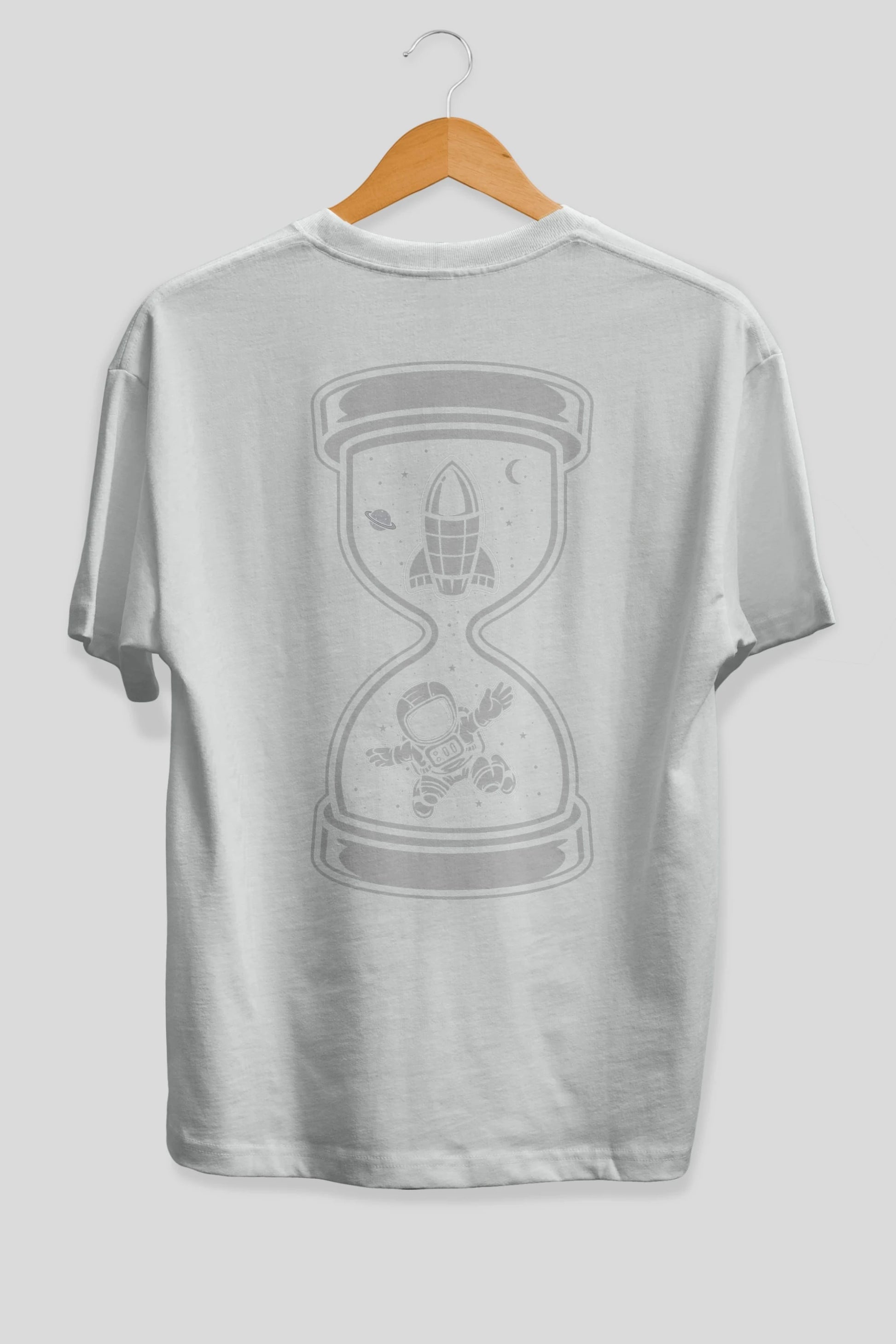 Astronaut Time Arka Baskılı Oversize t-shirt Erkek Kadın Unisex