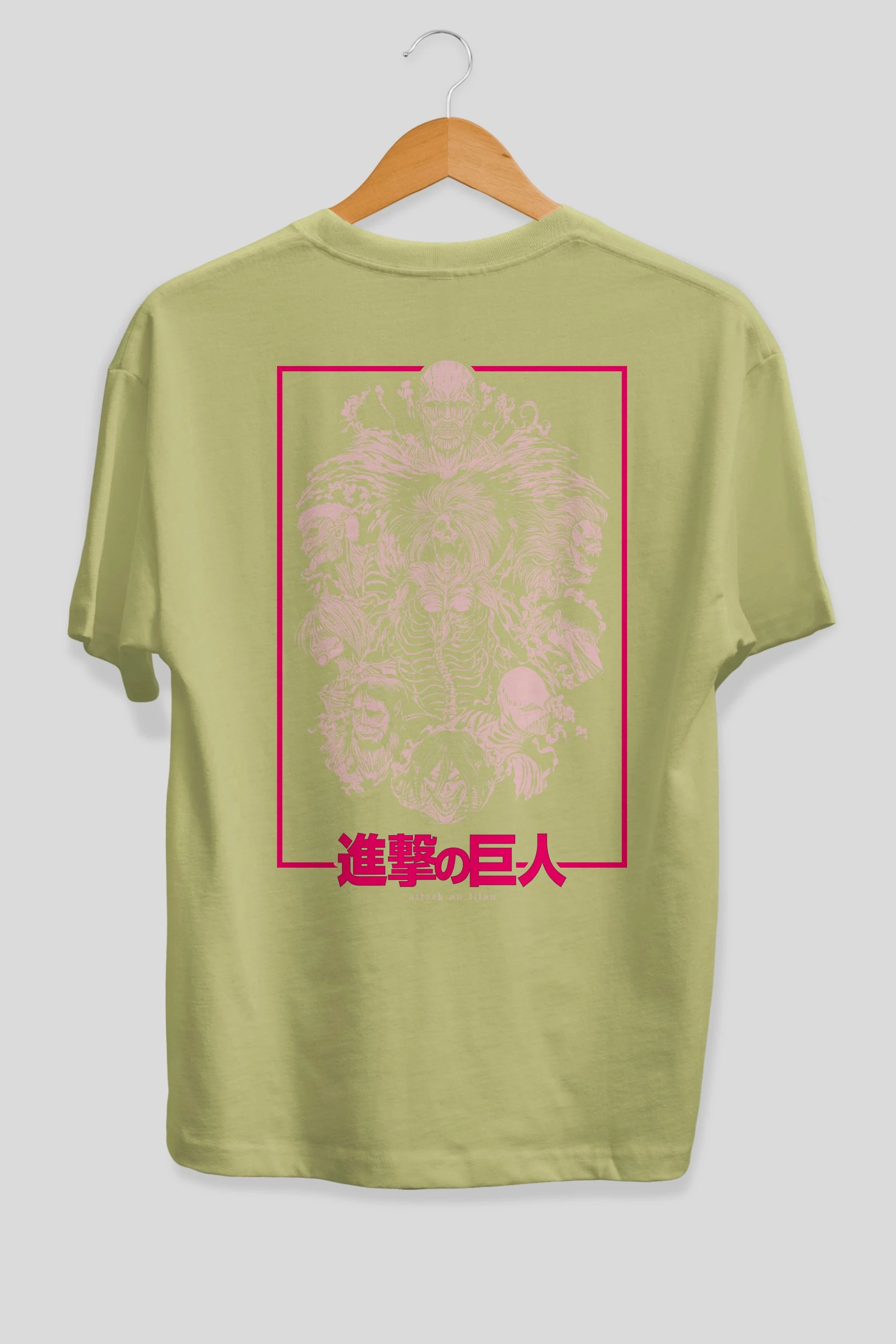 ATTACK ON TITANS Anime Arka Baskılı Oversize t-shirt Erkek Kadın Unisex
