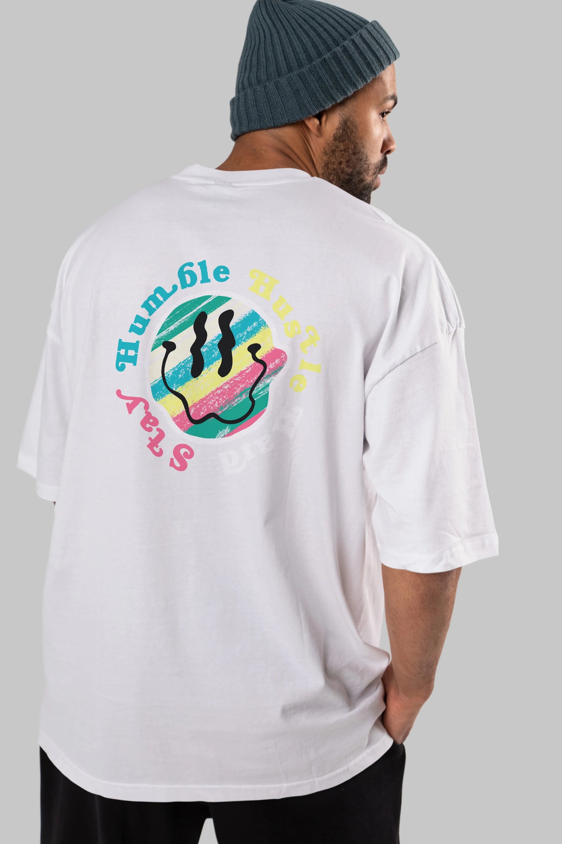 Stay Humble 2 Arka Baskılı Oversize t-shirt Erkek Kadın Unisex