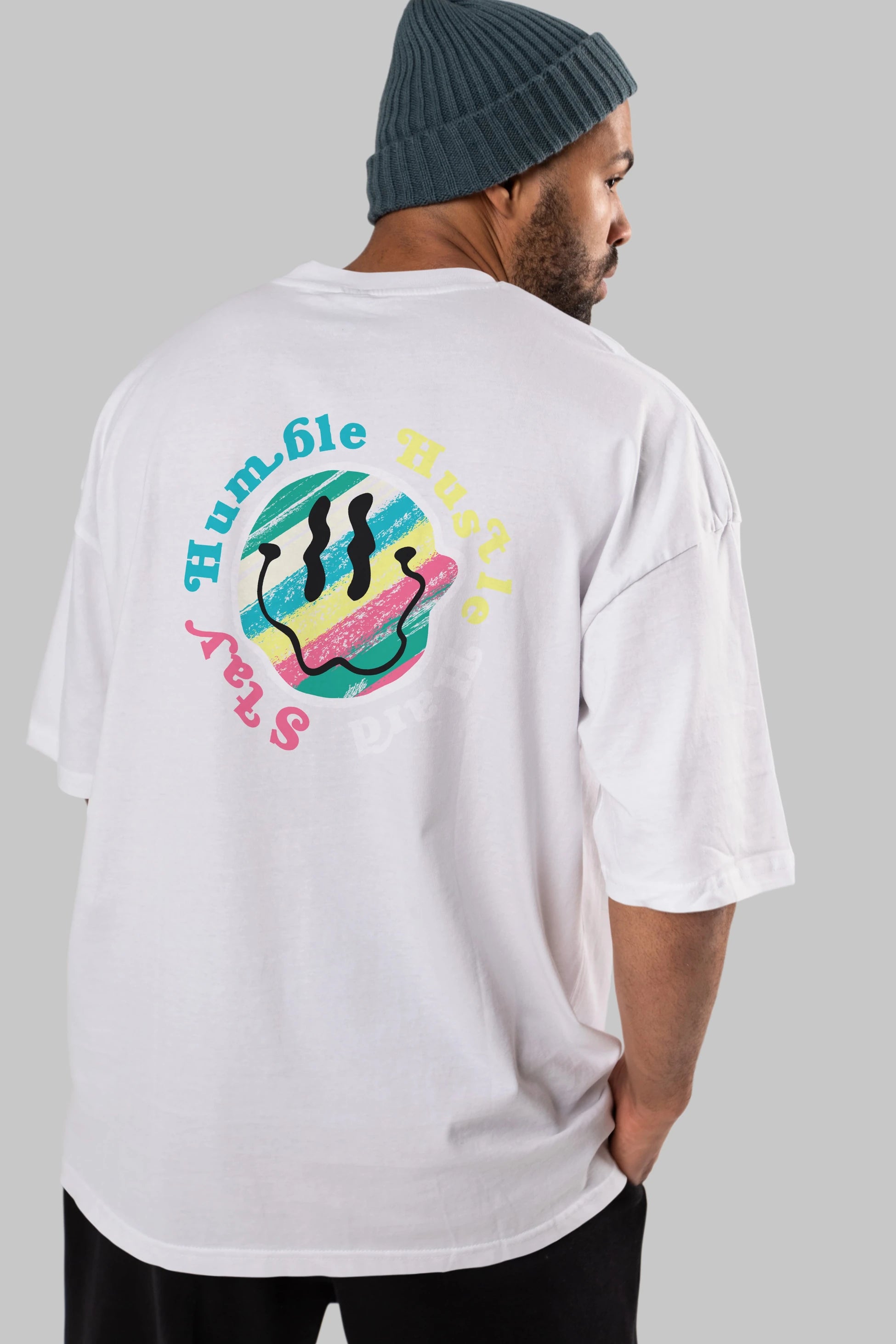 Stay Humble 2 Arka Baskılı Oversize t-shirt Erkek Kadın Unisex