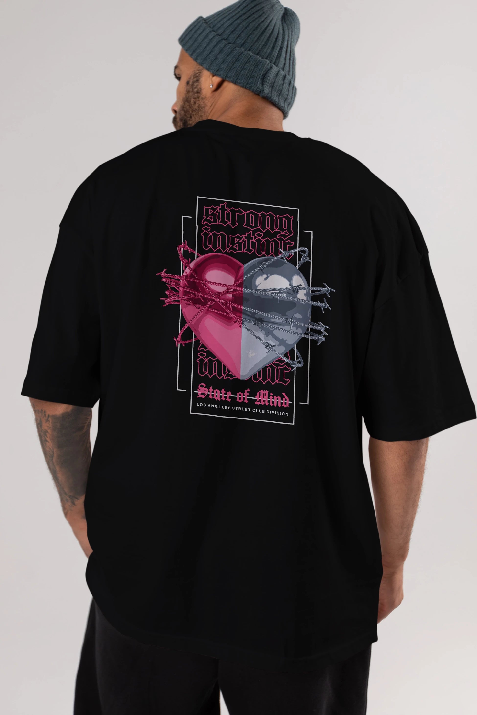 State of Mind Arka Baskılı Oversize t-shirt Erkek Kadın Unisex