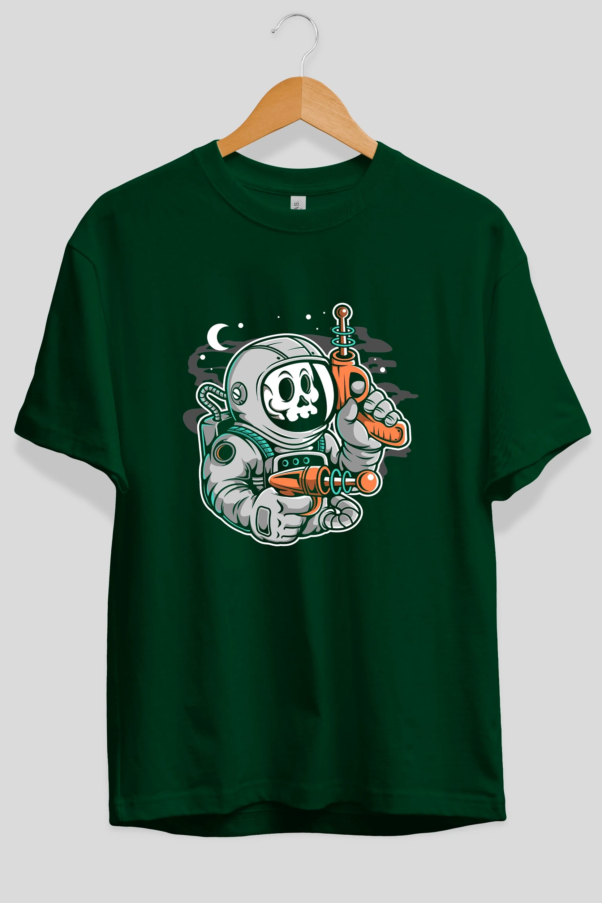 Astronaut Ray Gun Ön Baskılı Oversize t-shirt Erkek Kadın Unisex
