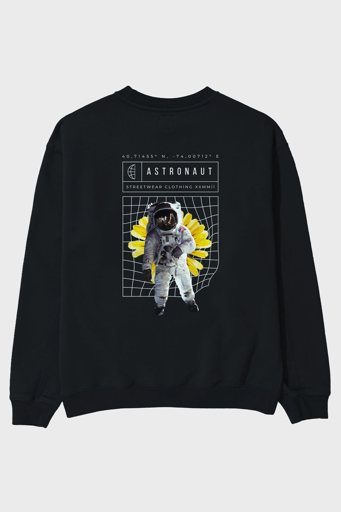 Astronaut Streetwear Arka Baskılı Oversize Sweatshirt Erkek Kadın Unisex