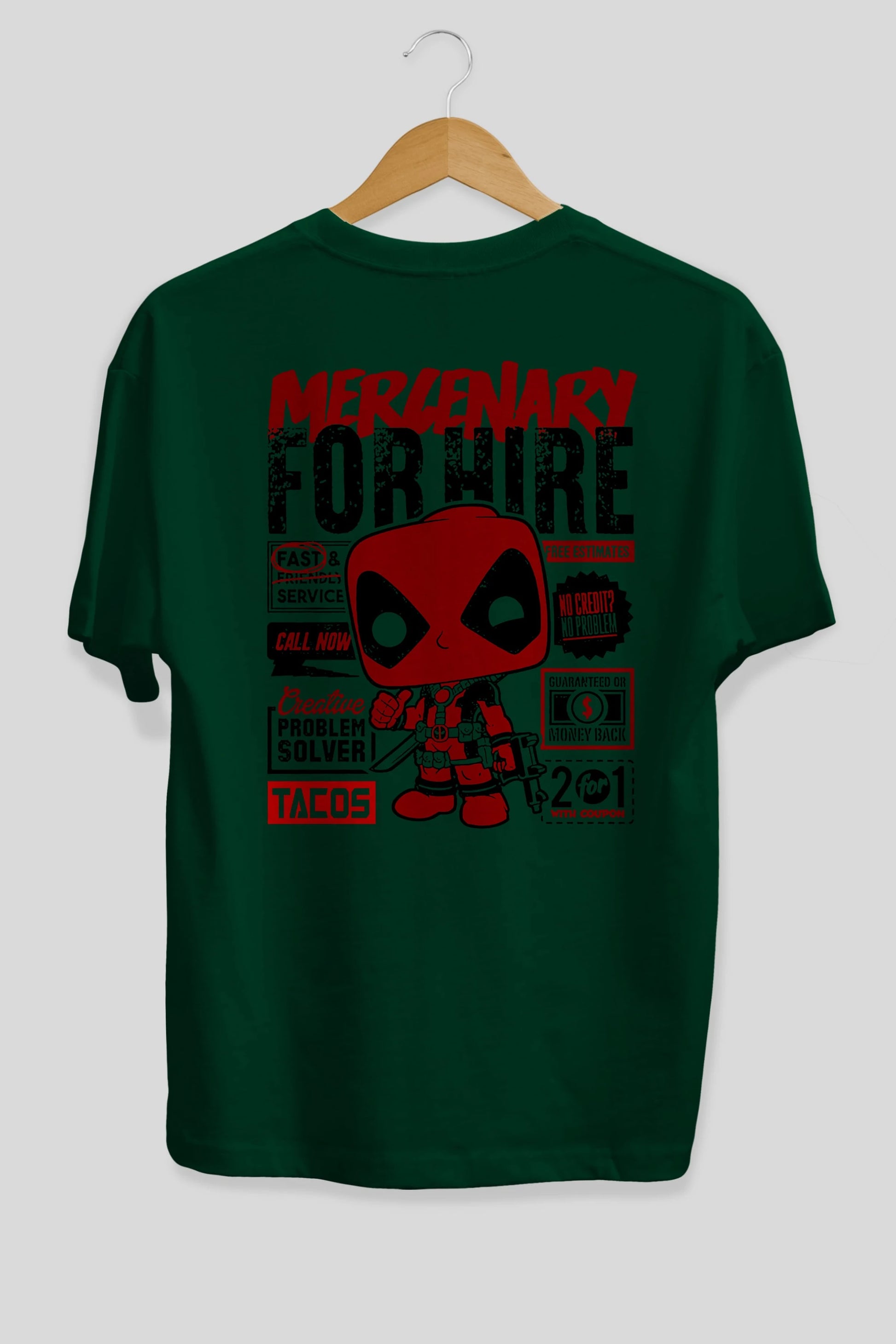 Deadpool (18) Arka Baskılı Oversize t-shirt Erkek Kadın Unisex %100 Pamuk Bisiklet Yaka tişort