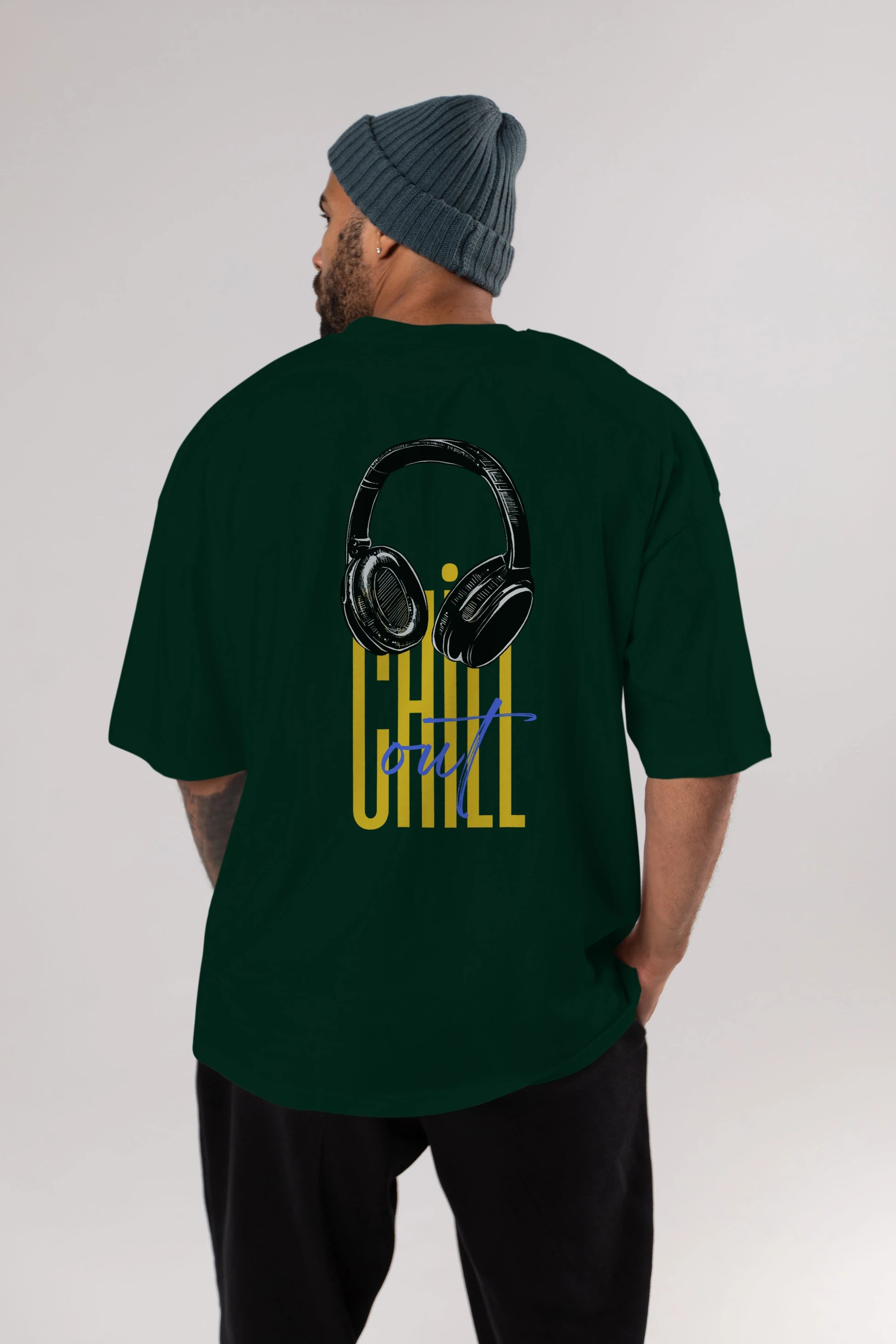 Chill Out Yazılı Arka Baskılı Oversize t-shirt Erkek Kadın Unisex