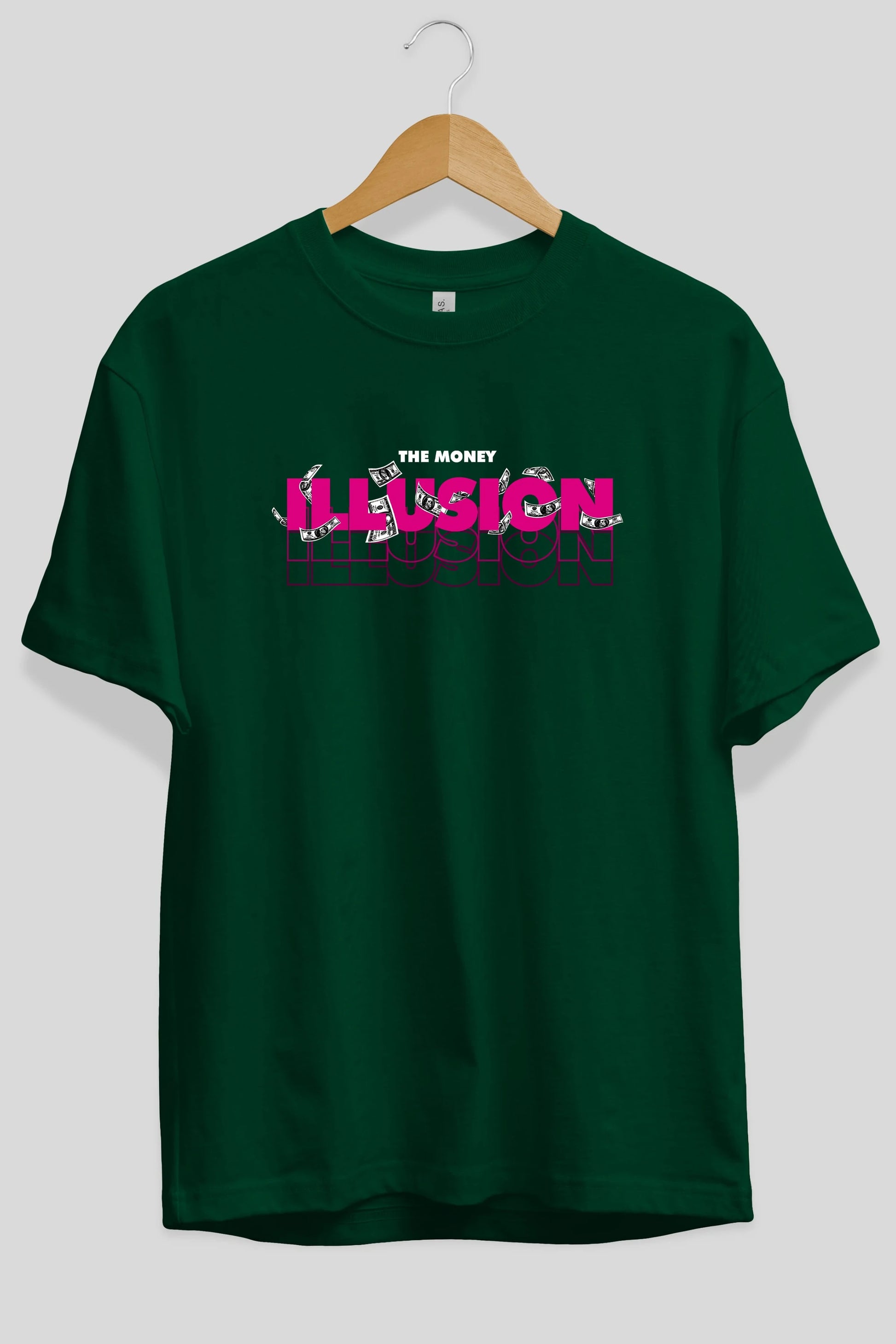 The Money Illusion Ön Baskılı Oversize t-shirt Erkek Kadın Unisex