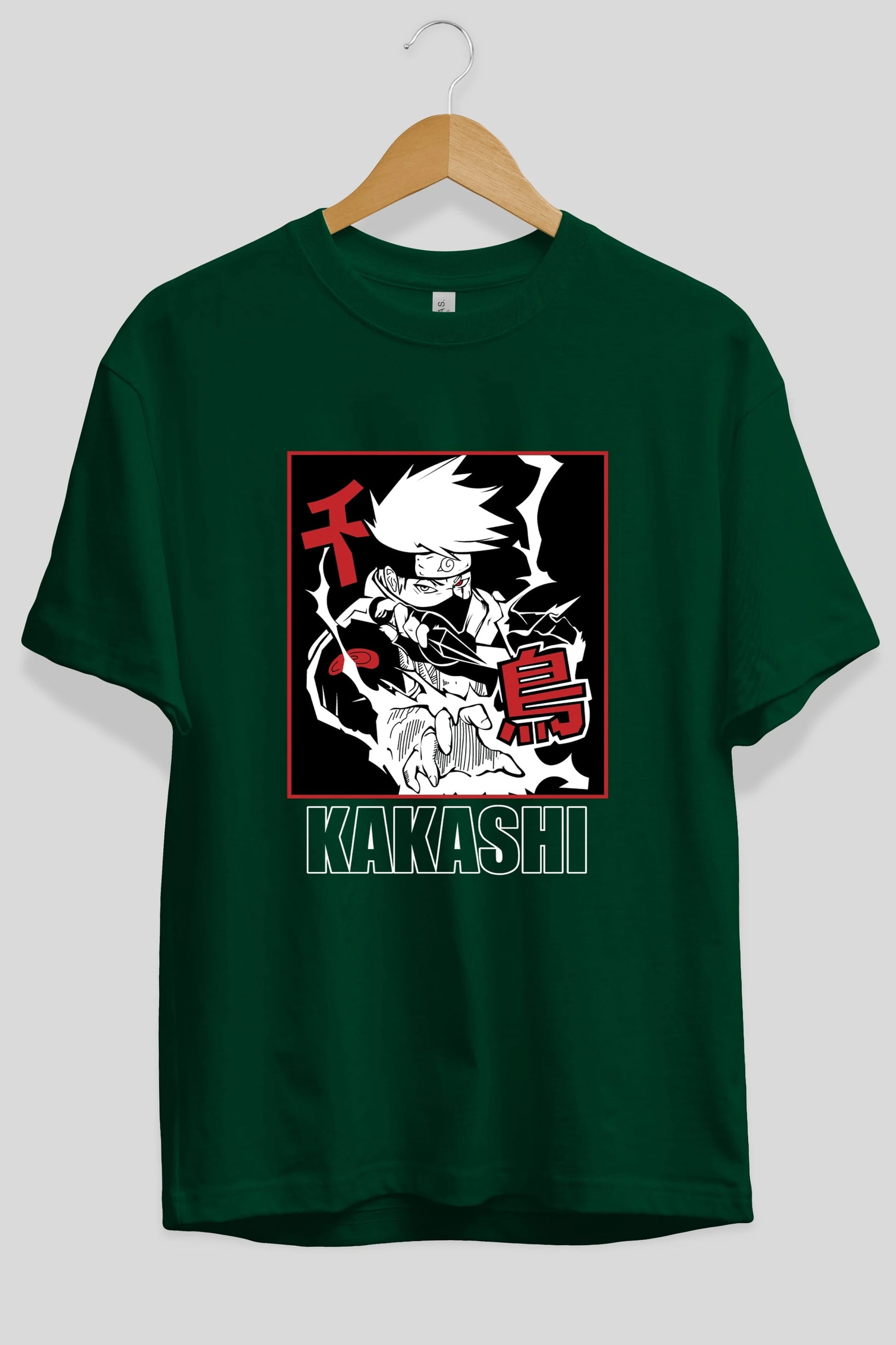 KAKASHI HATAKE NARUTO Anime Ön Baskılı Oversize t-shirt %100 pamuk Erkek Kadın Unisex