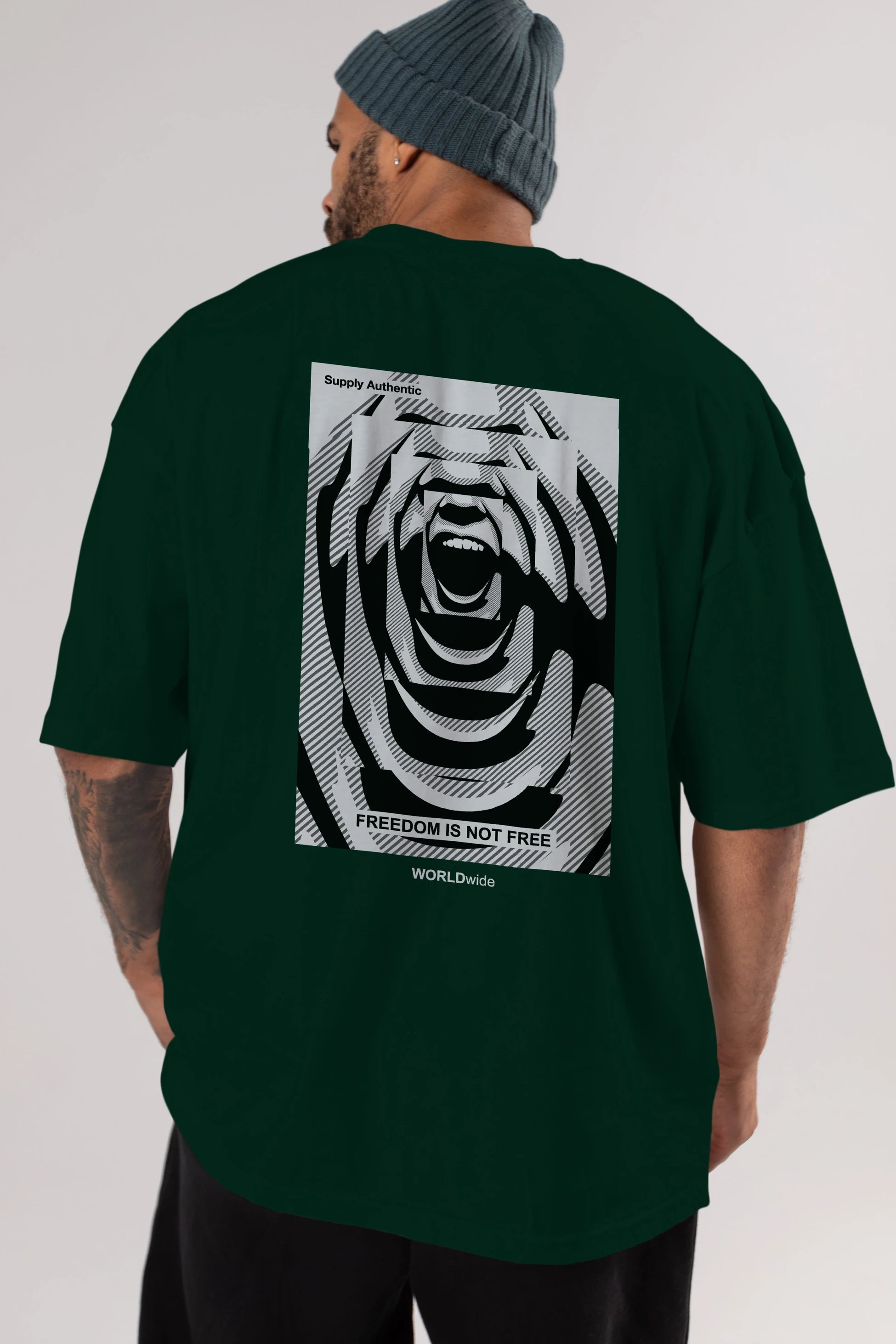 Freedom is Not Free 2 Arka Baskılı Oversize t-shirt Erkek Kadın Unisex