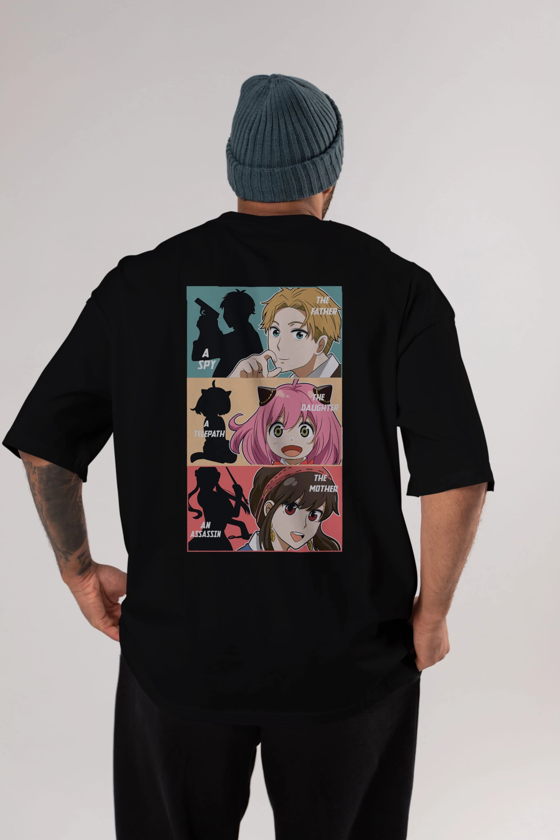 SPY X FAMILY Anime Arka Baskılı Oversize t-shirt Erkek Kadın Unisex