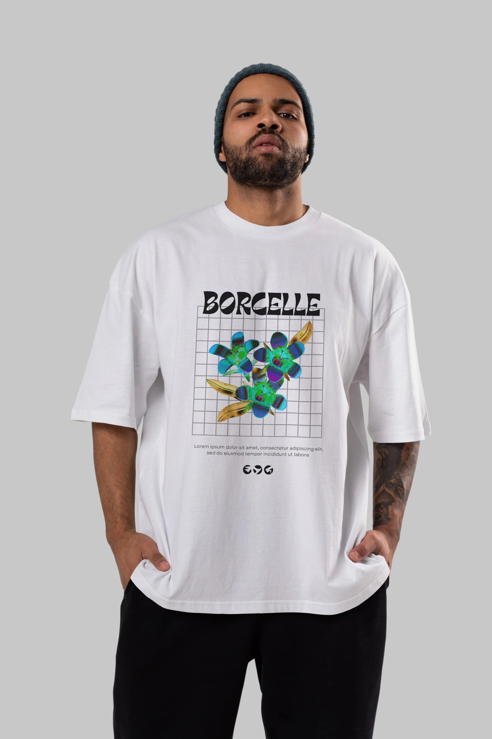 Borcelle Streetwear Ön Baskılı Oversize t-shirt Erkek Kadın Unisex