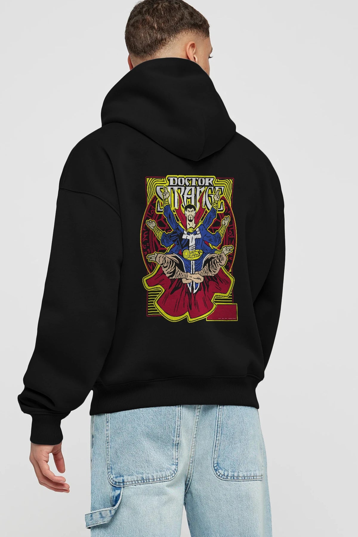 Doctor Strange (1) Arka Baskılı Hoodie Oversize Kapüşonlu Sweatshirt Erkek Kadın Unisex