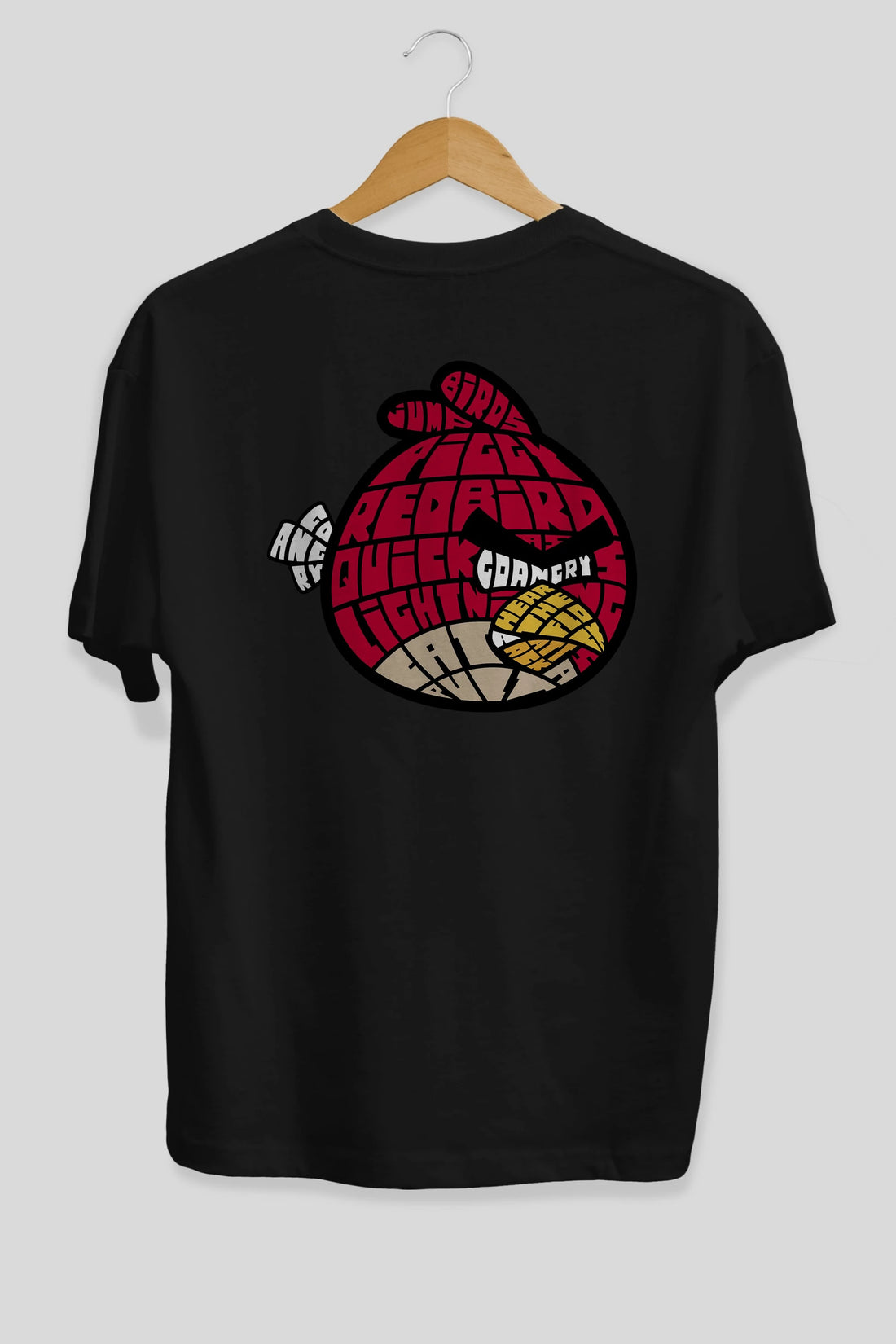Bird With Anger Arka Baskılı Oversize t-shirt %100 pamuk Erkek Kadın Unisex