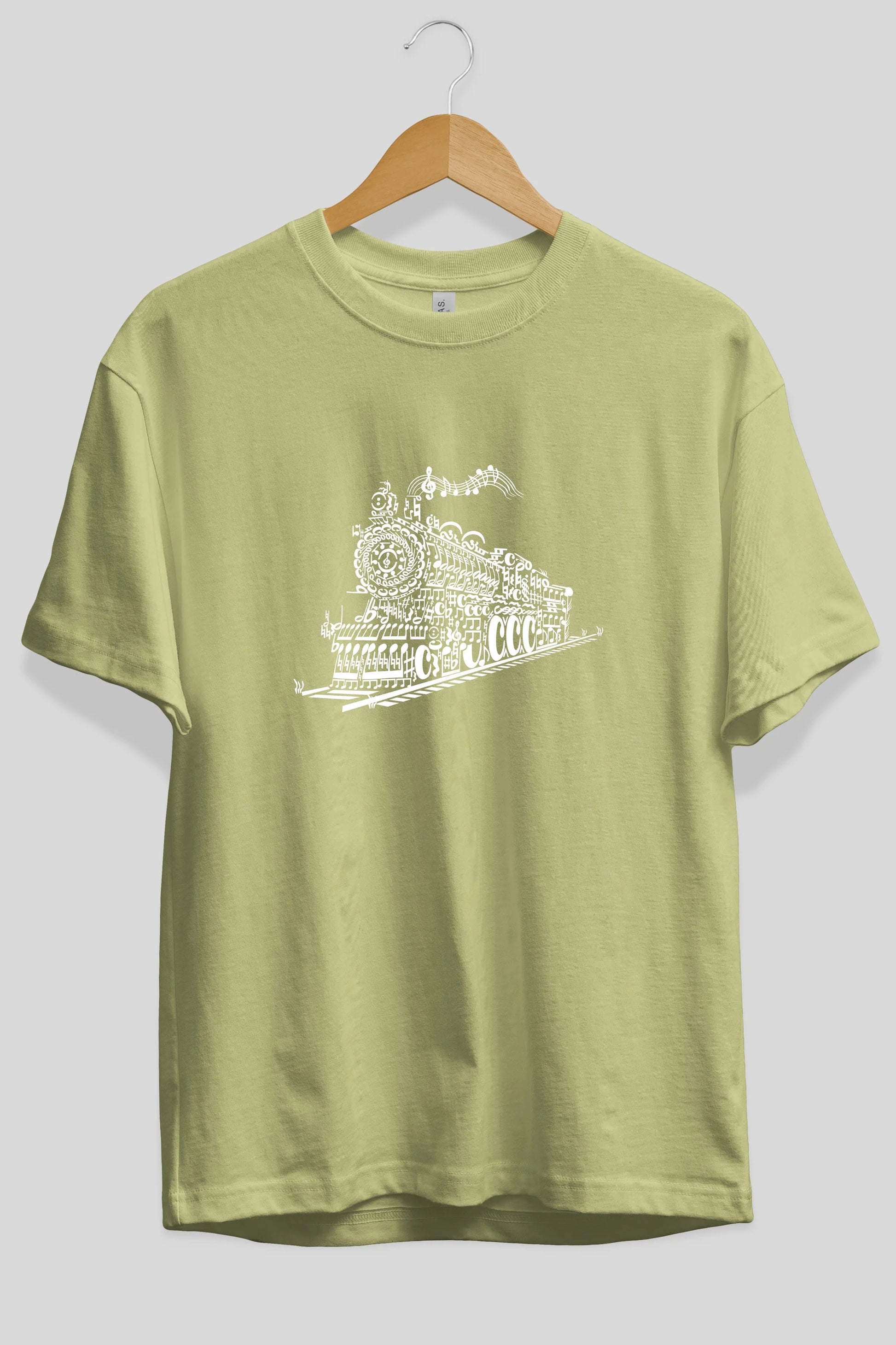 Train Song Ön Baskılı Oversize t-shirt %100 pamuk Erkek Kadın Unisex