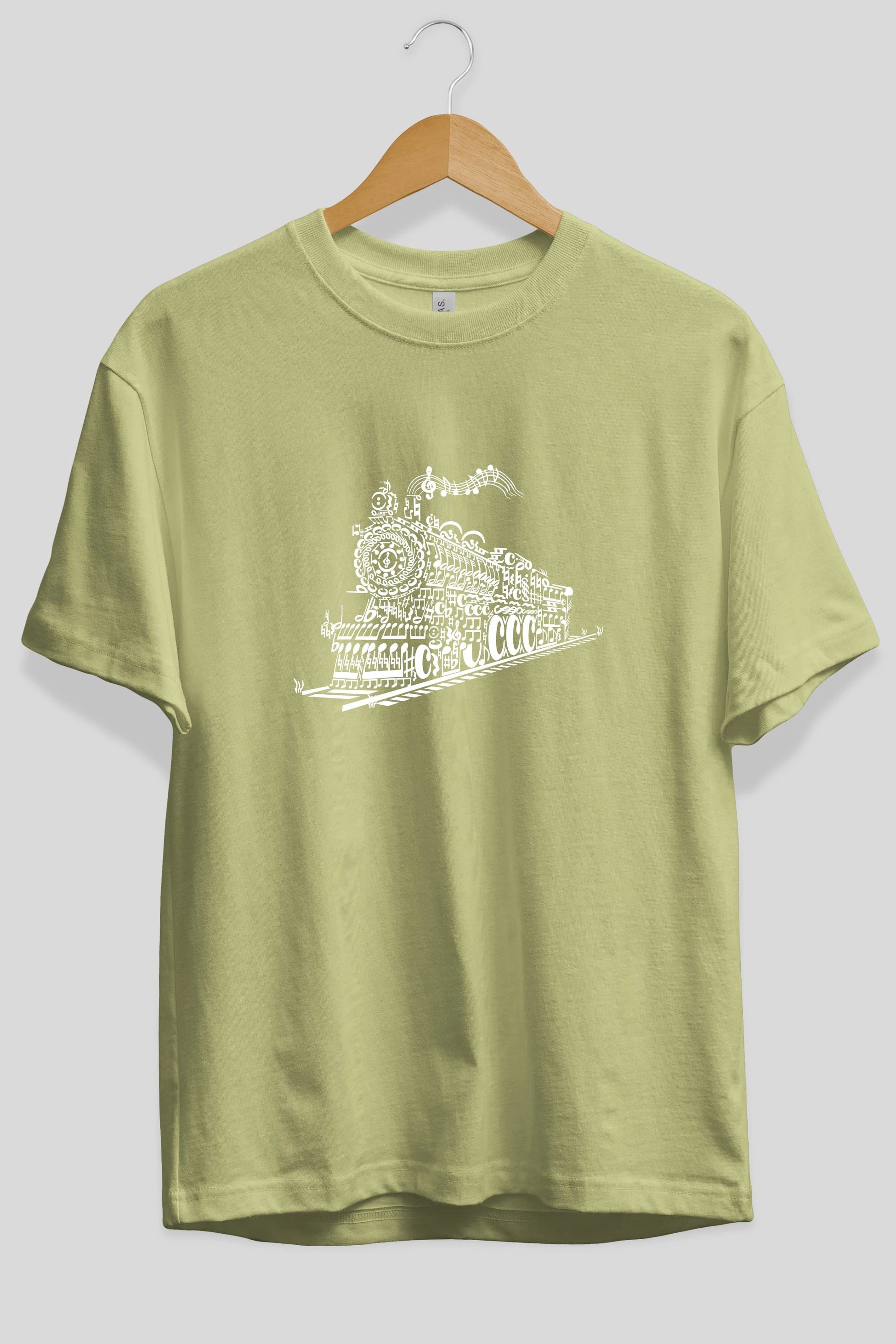 Train Song Ön Baskılı Oversize t-shirt %100 pamuk Erkek Kadın Unisex