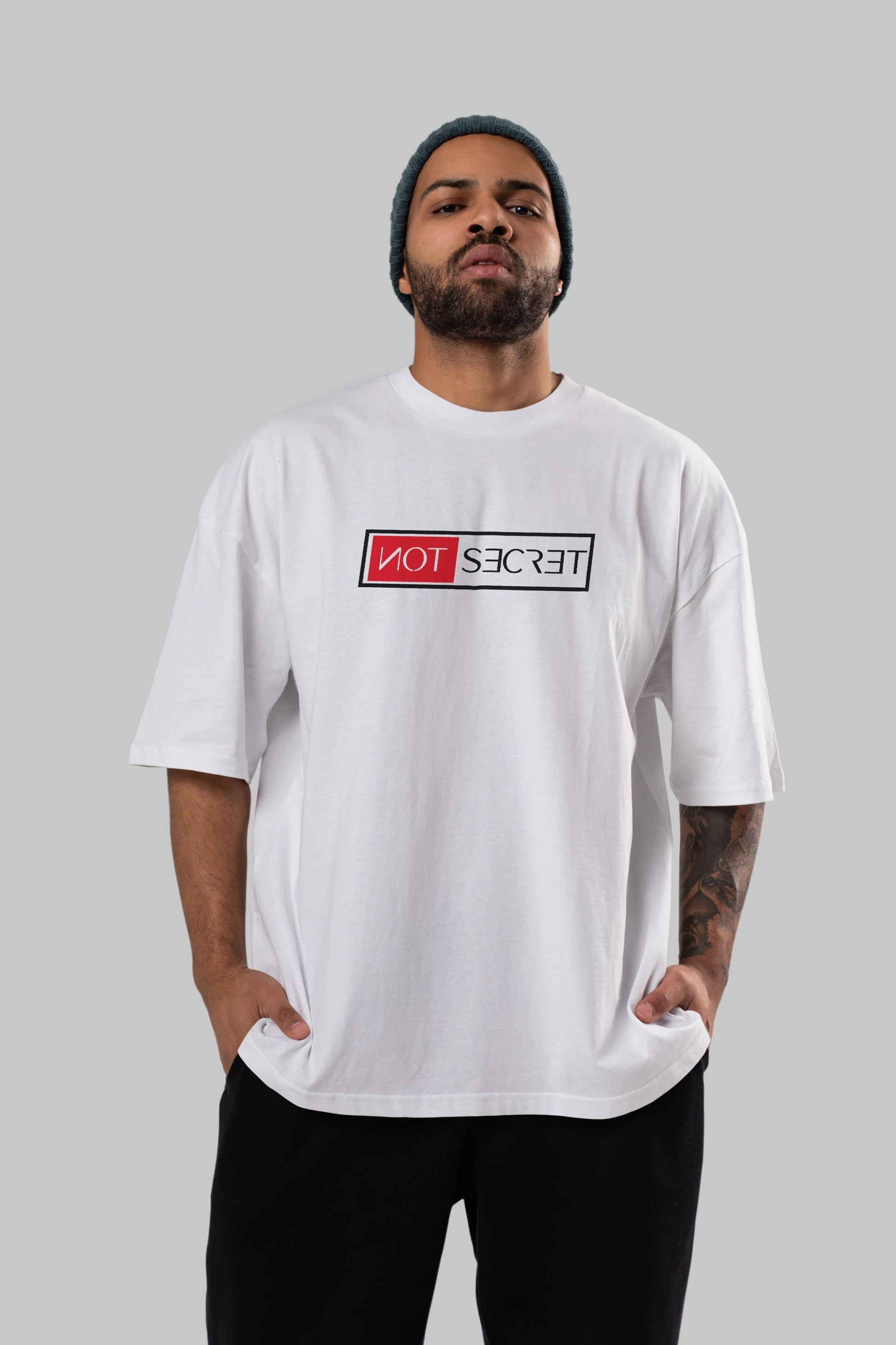 Not Secret Ön Baskılı Oversize t-shirt %100 pamuk Erkek Kadın Unisex