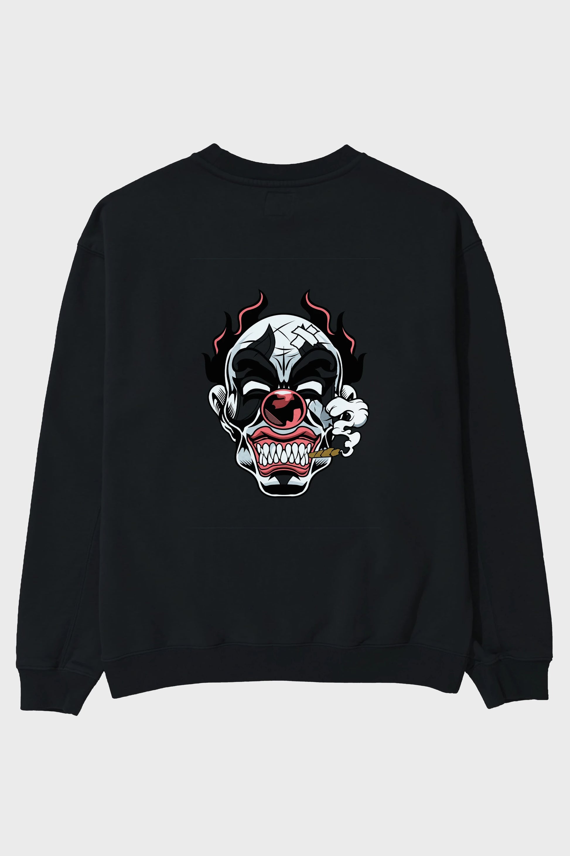Clown Horror Arka Baskılı Oversize Sweatshirt Erkek Kadın Unisex