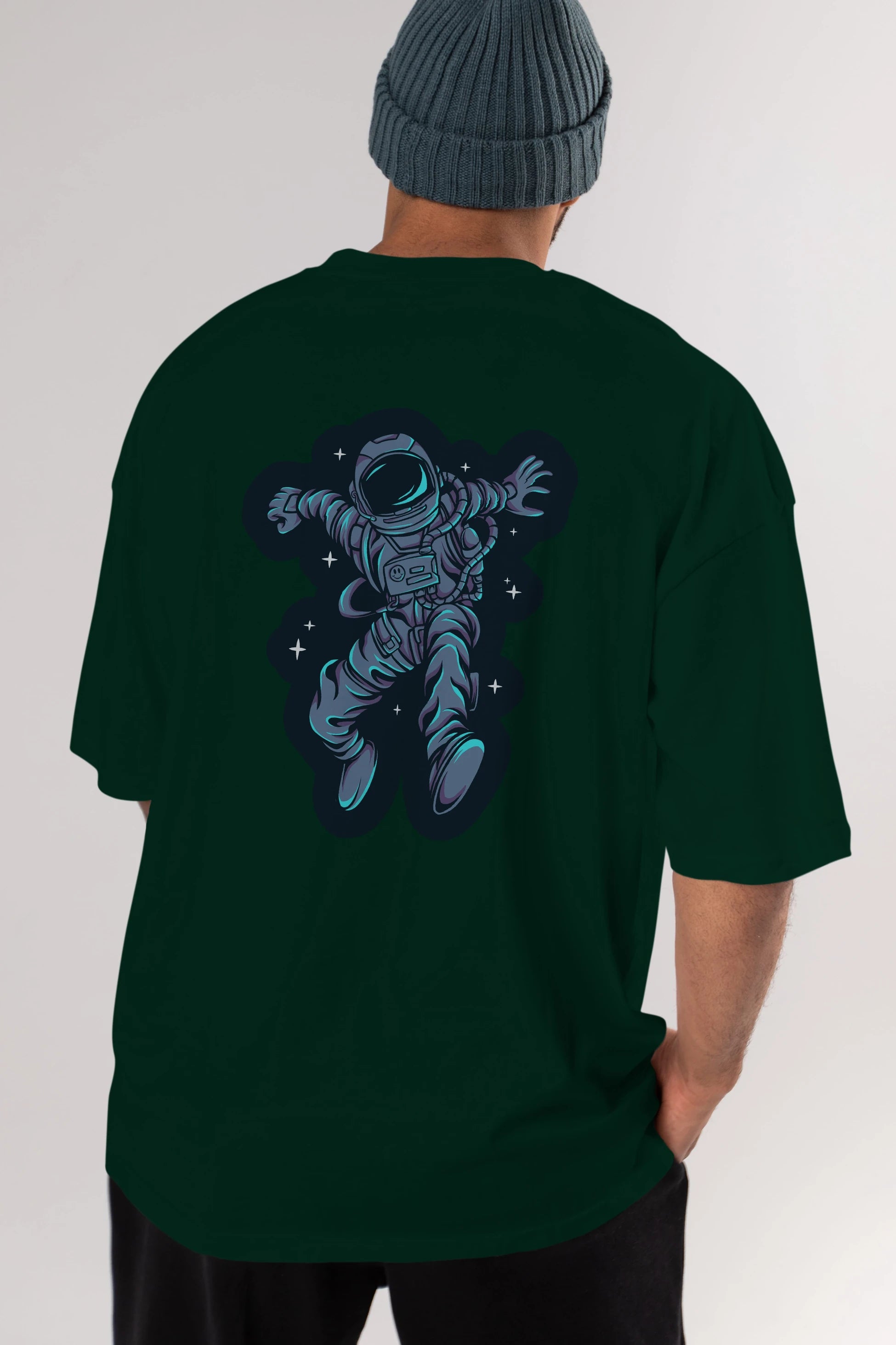Astrostars sticker Arka Baskılı Oversize t-shirt Erkek Kadın Unisex