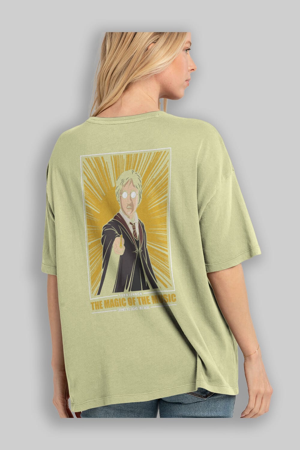 John Potter Arka Baskılı Oversize t-shirt Erkek Kadın Unisex %100 Pamuk tişort
