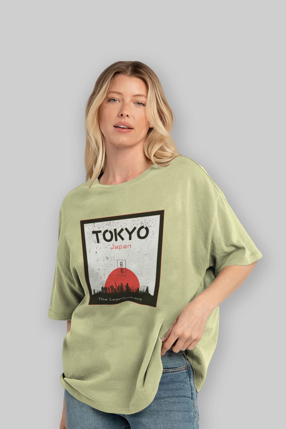 Tokyo Japan Yazılı Ön Baskılı Oversize t-shirt Erkek Kadın Unisex