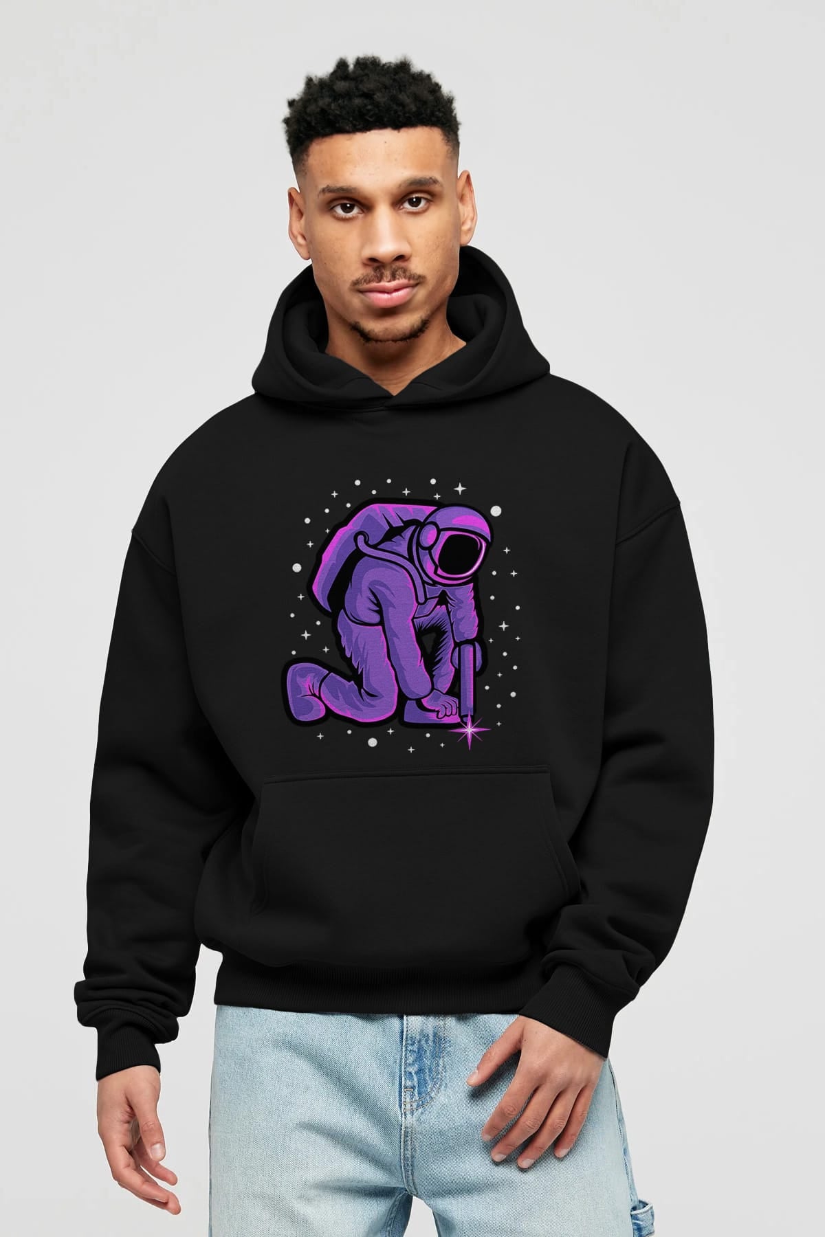 Welding in Space Ön Baskılı Hoodie Oversize Kapüşonlu Sweatshirt Erkek Kadın Unisex