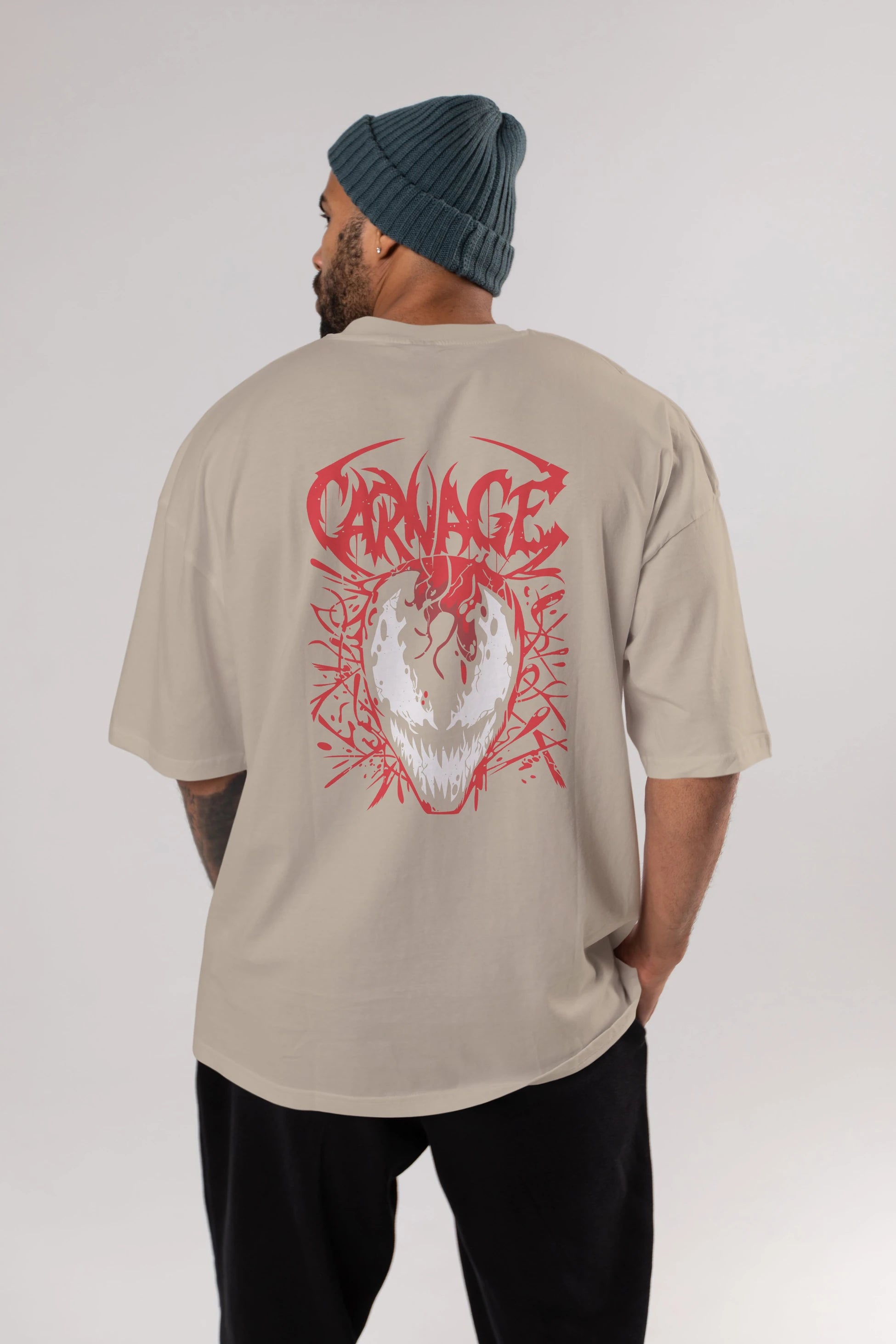 Venom (22) Arka Baskılı Oversize t-shirt Erkek Kadın Unisex %100 Pamuk Bisiklet Yaka tişort