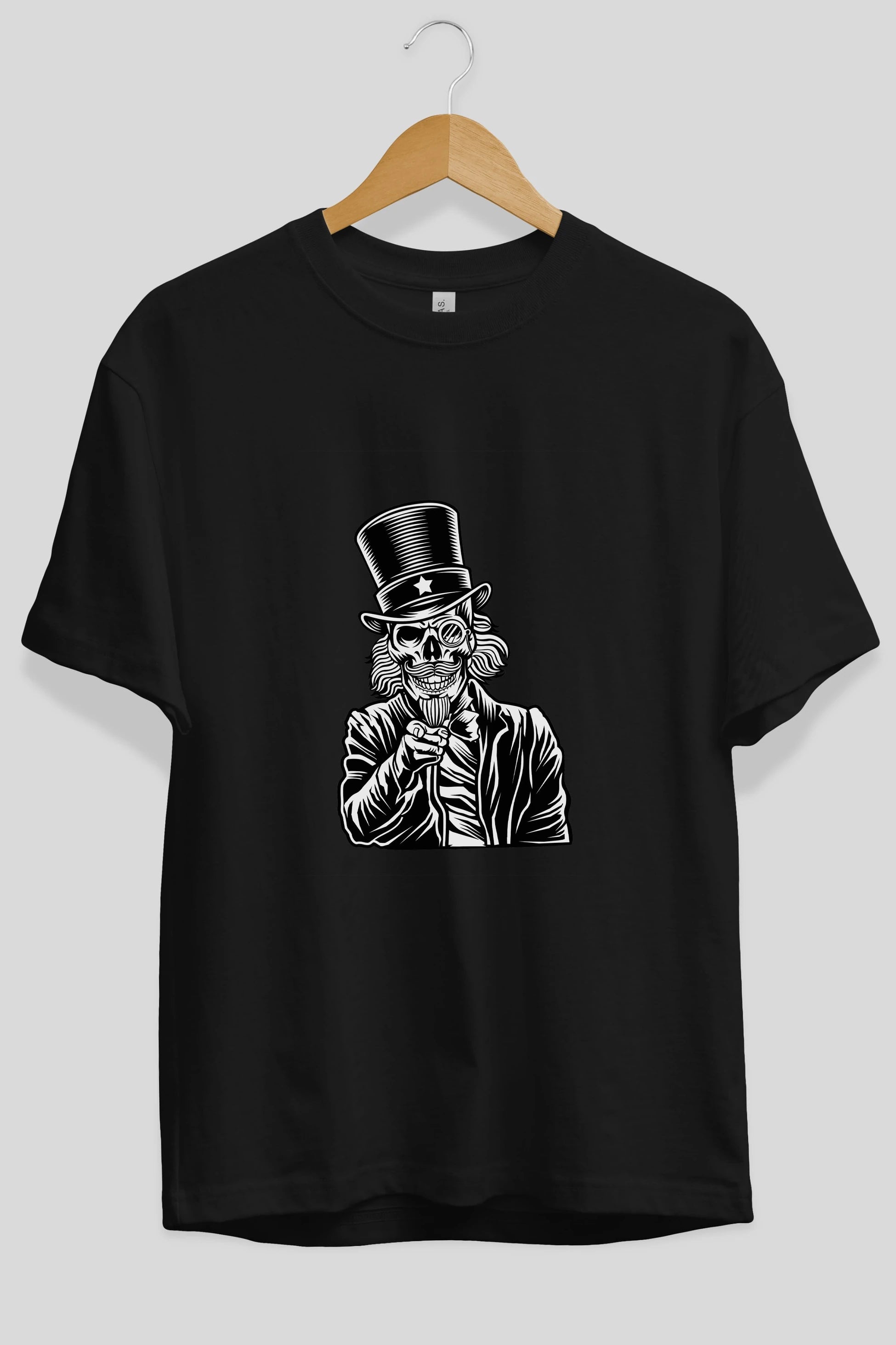 I Want You Skull Ön Baskılı Oversize t-shirt Erkek Kadın Unisex %100 Pamuk tişort