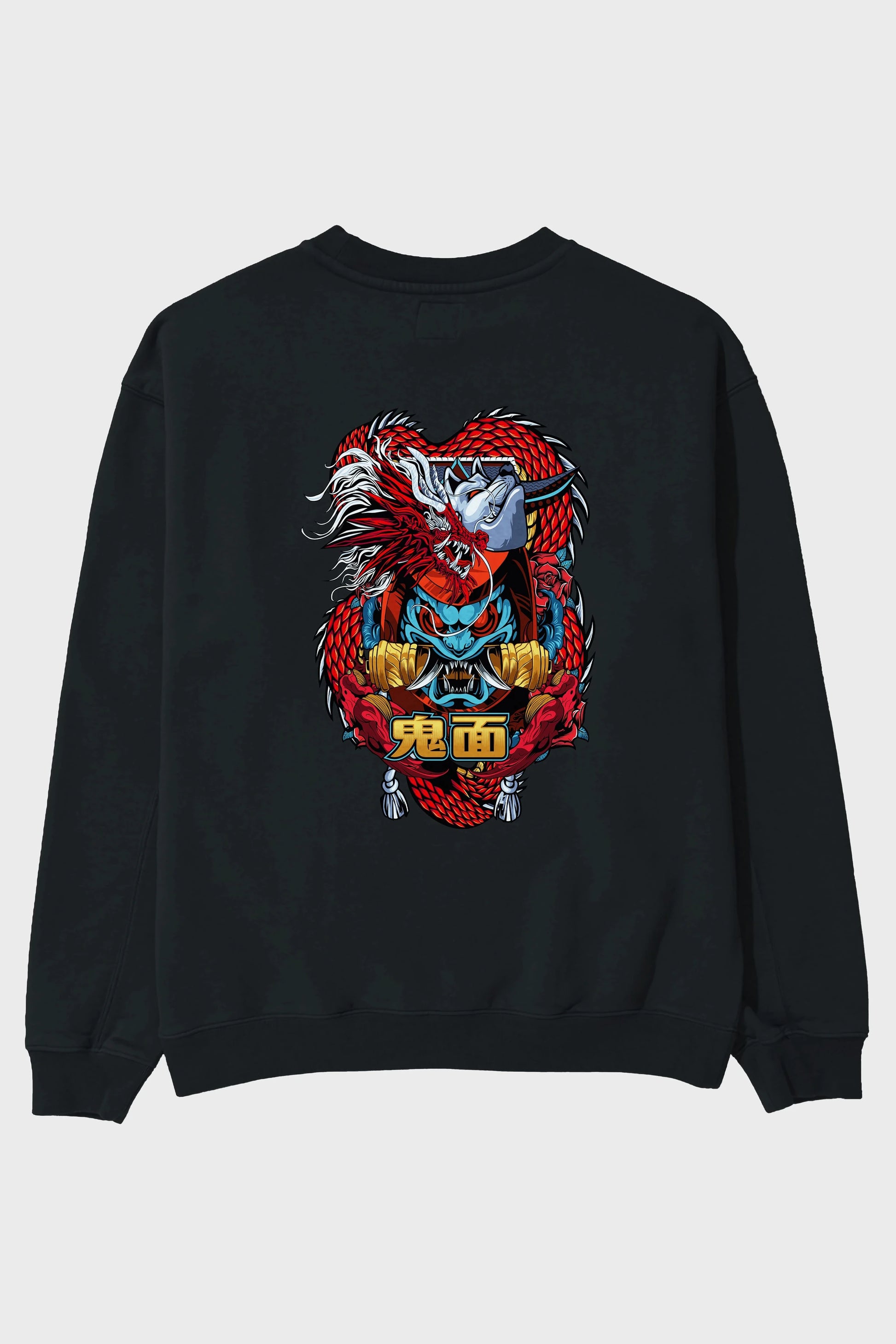 TRIBAL Anime Arka Baskılı Oversize Sweatshirt Erkek Kadın Unisex