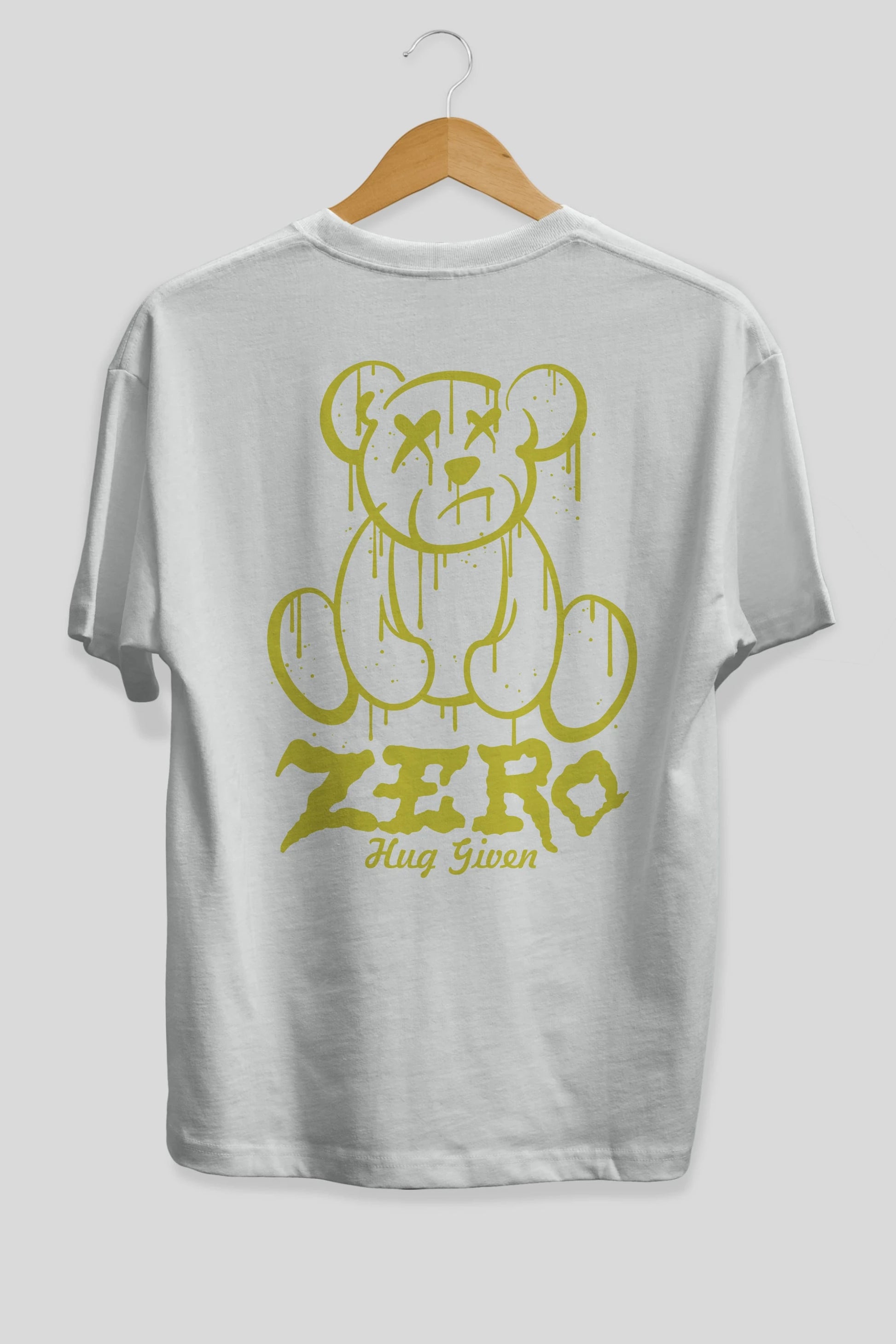 Zero Hug Given Bear Arka Baskılı Oversize t-shirt Erkek Kadın Unisex