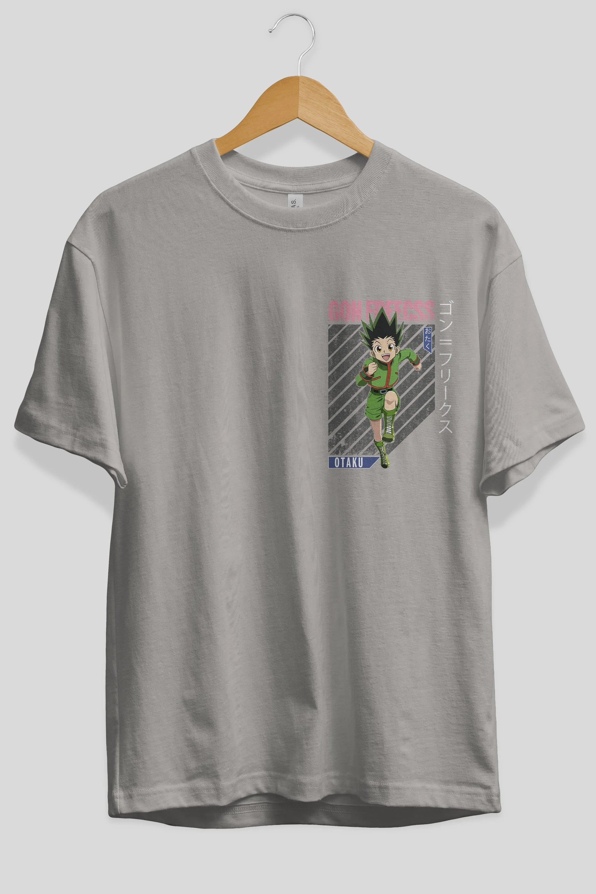 Gon Freecss HUNTER X HUNTER Ön Sol Baskılı Oversize t-shirt Erkek Kadın Unisex %100 Pamuk Bisiklet Yaka tişort