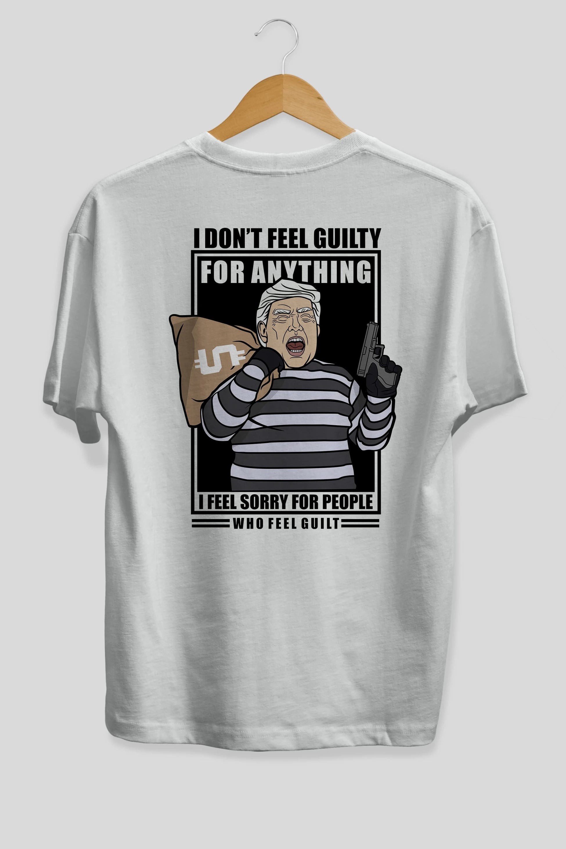 Criminal Trump Arka Baskılı Oversize t-shirt Erkek Kadın Unisex %100 Pamuk tişort