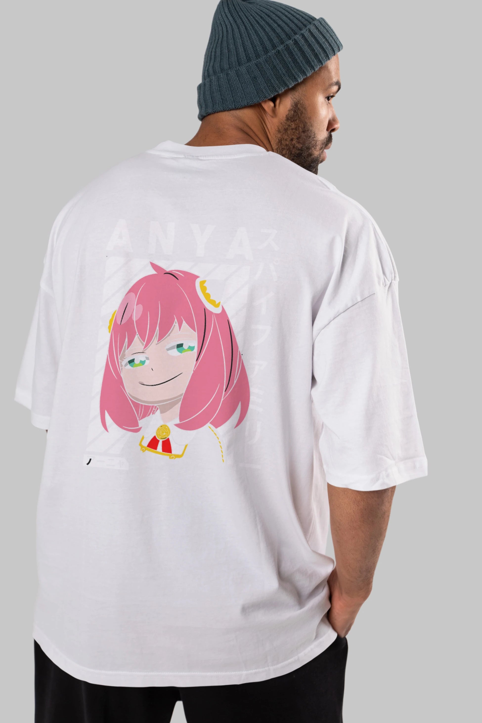 Anya SPYX FAMILY Anime Arka Baskılı Oversize t-shirt Erkek Kadın Unisex