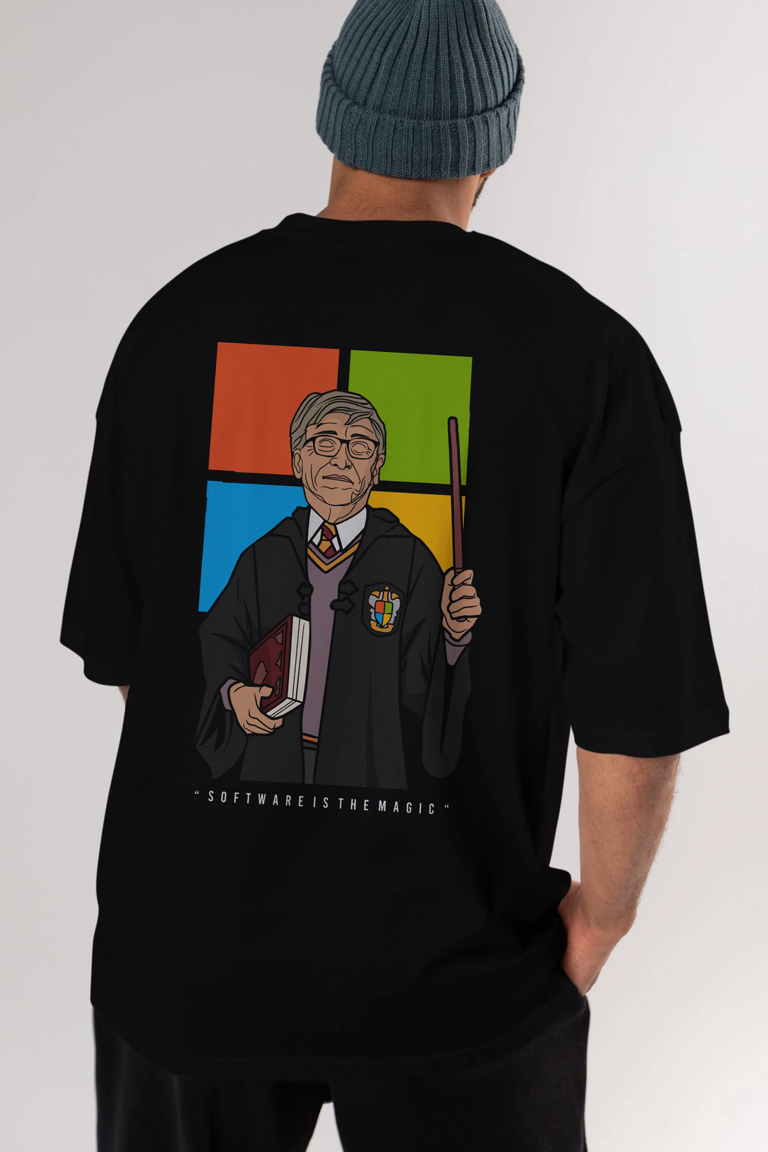 Harry Potter Gates Arka Baskılı Oversize t-shirt Erkek Kadın Unisex %100 Pamuk tişort